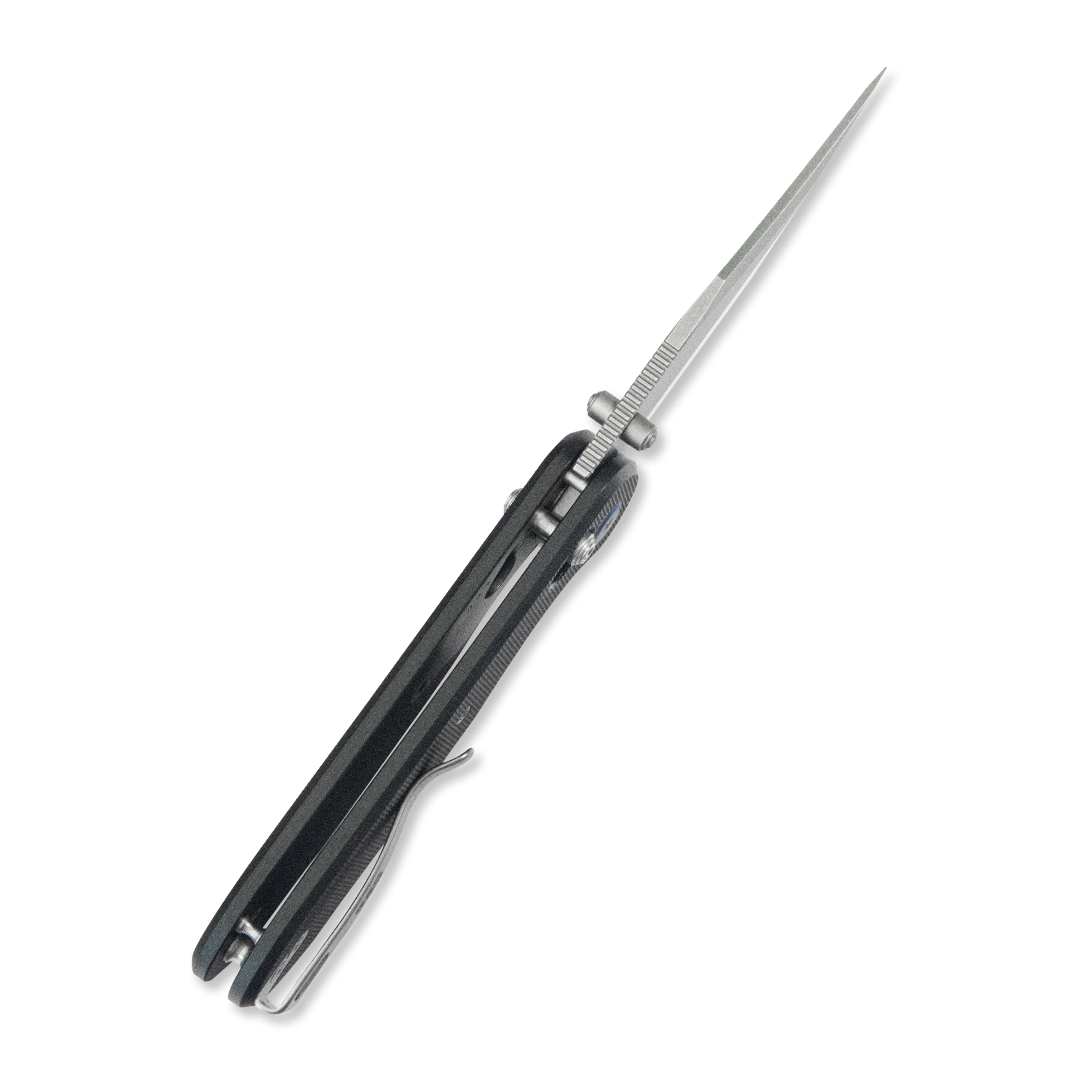 GEO Knife Ethereal Cutter Crossbar lock Folding Knife Black G10 Handle 3.0" Stonewash Bohler M390 Blade GEO2401F