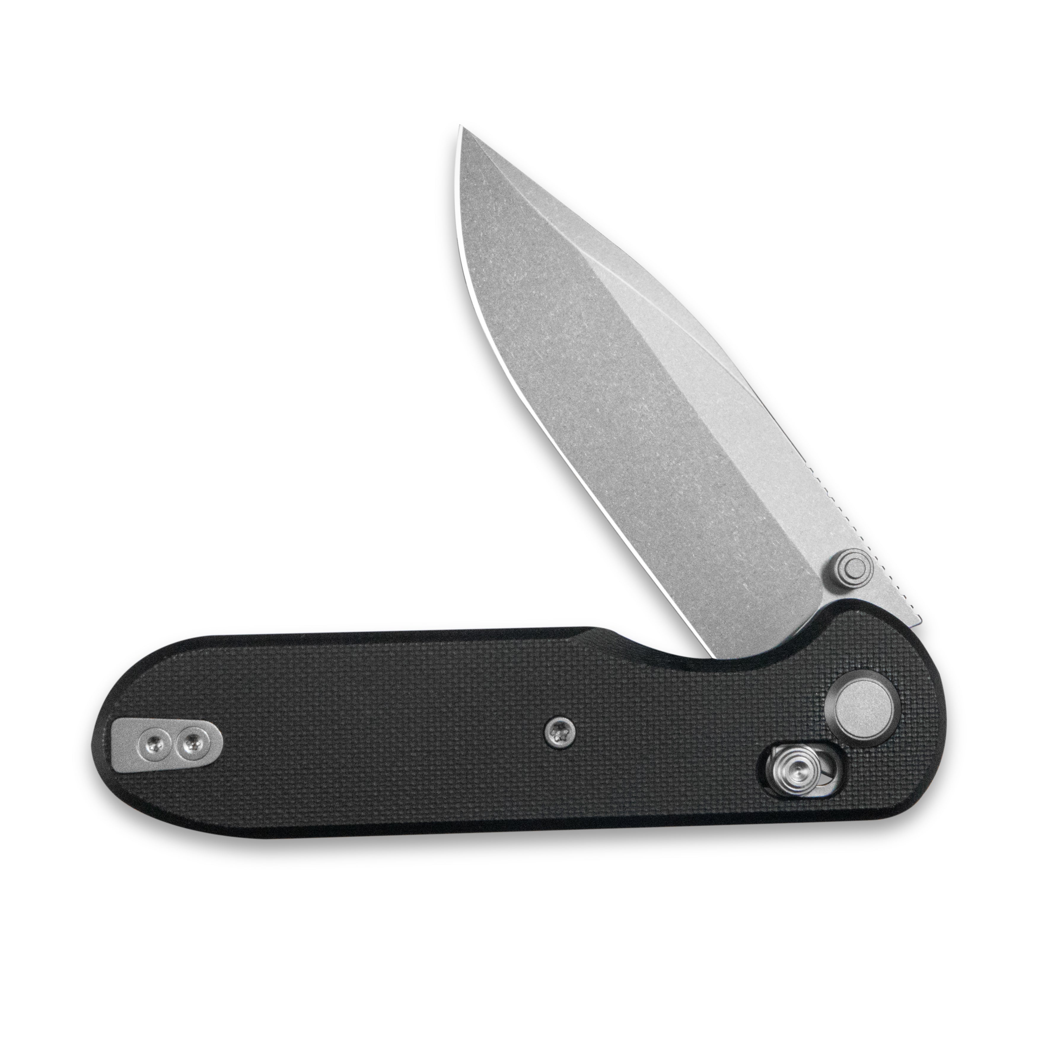 GEO Knife Ethereal Cutter Crossbar lock Folding Knife Black G10 Handle 3.0" Stonewash Bohler M390 Blade GEO2402F