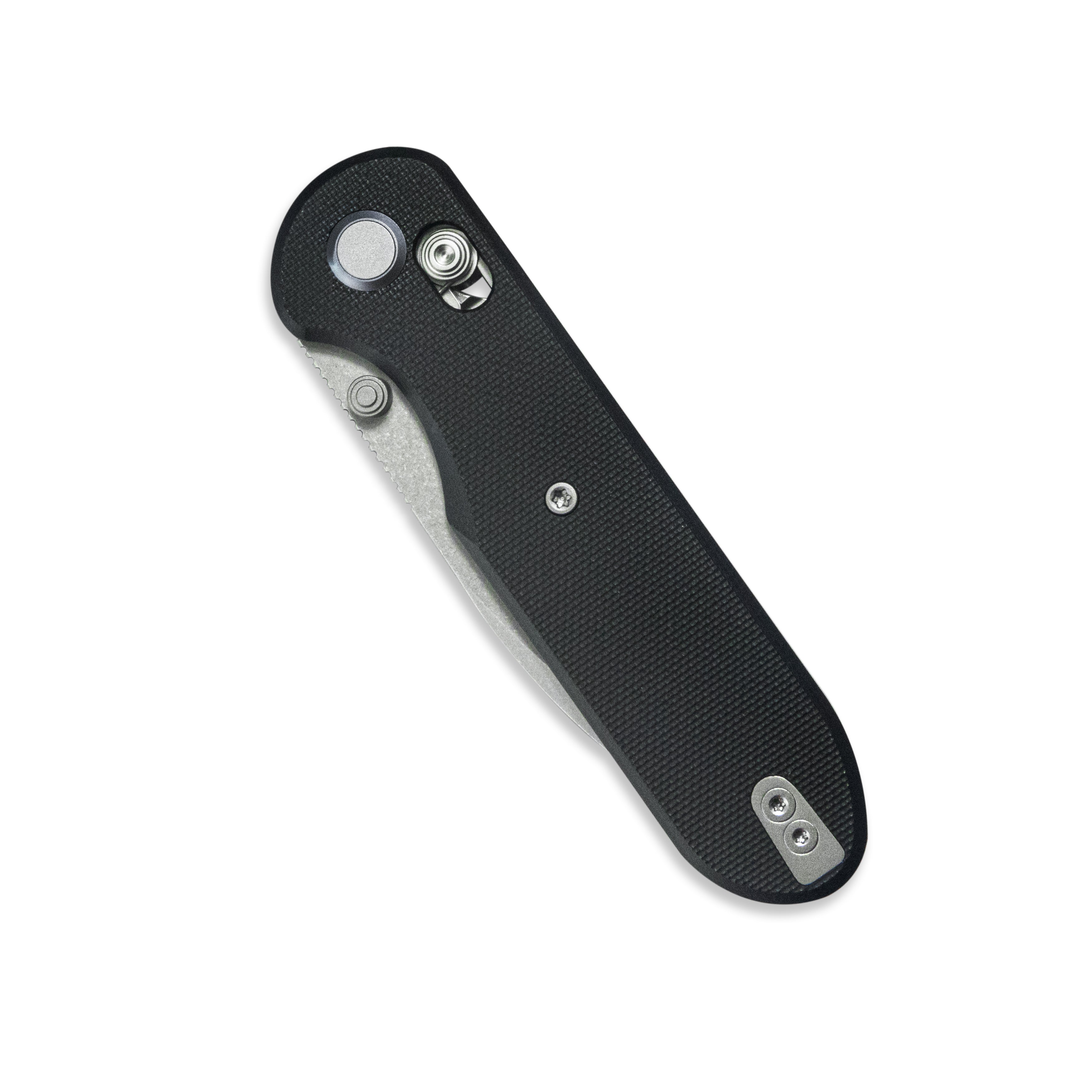 GEO Knife Ethereal Cutter Crossbar lock Folding Knife Black G10 Handle 3.0" Stonewash Bohler M390 Blade GEO2402F