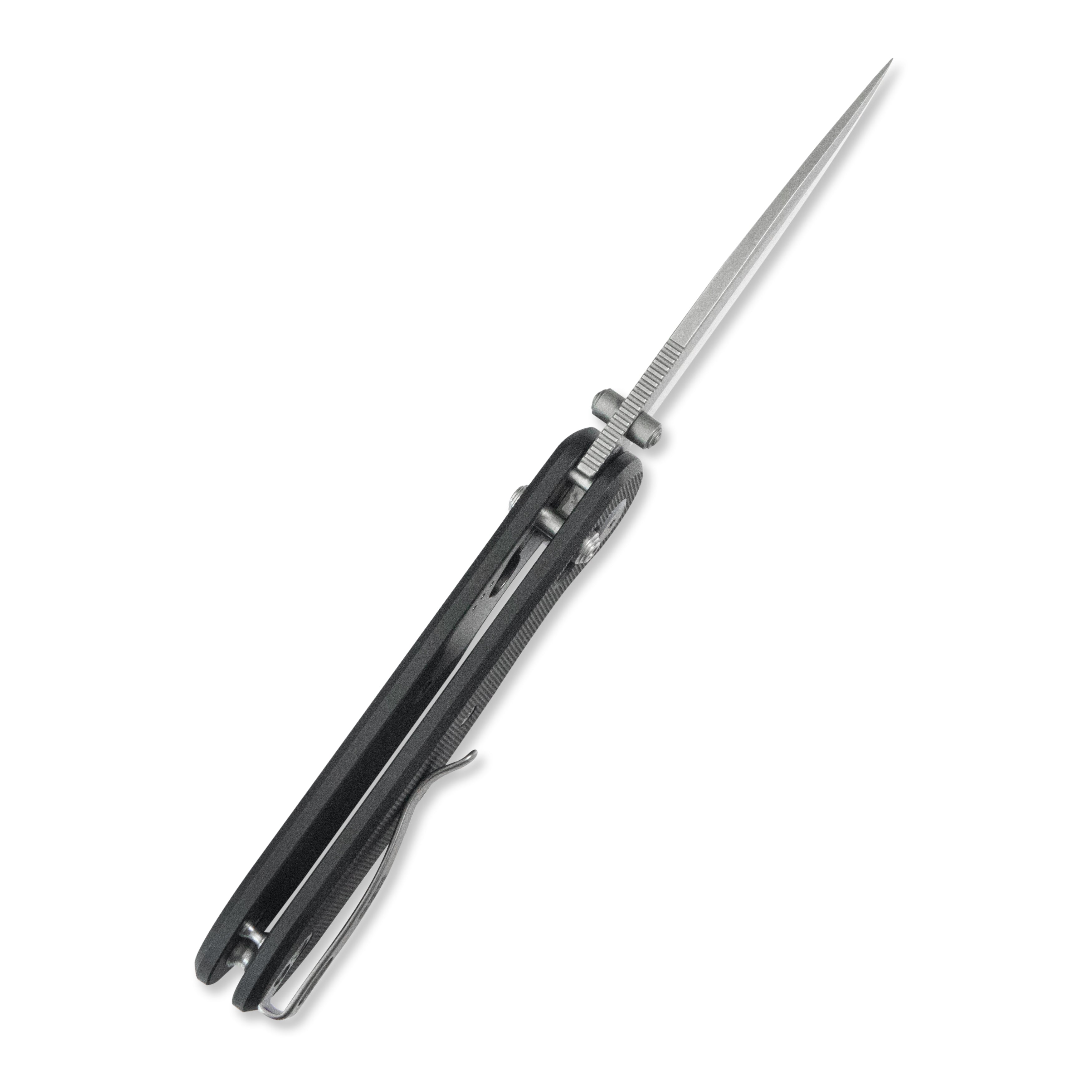 GEO Knife Ethereal Cutter Crossbar lock Folding Knife Black G10 Handle 3.0" Stonewash Bohler M390 Blade GEO2402F