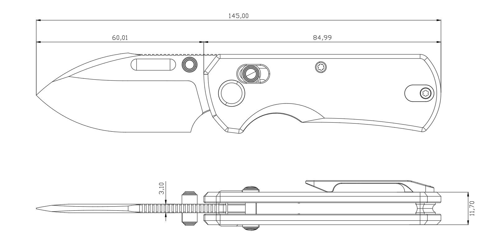 (Pre-order): GEO Knife Belluf Axis lock Folding Knife Ultem Handle 2.4" Stonewash Bohler M390 Blade GEO2508G