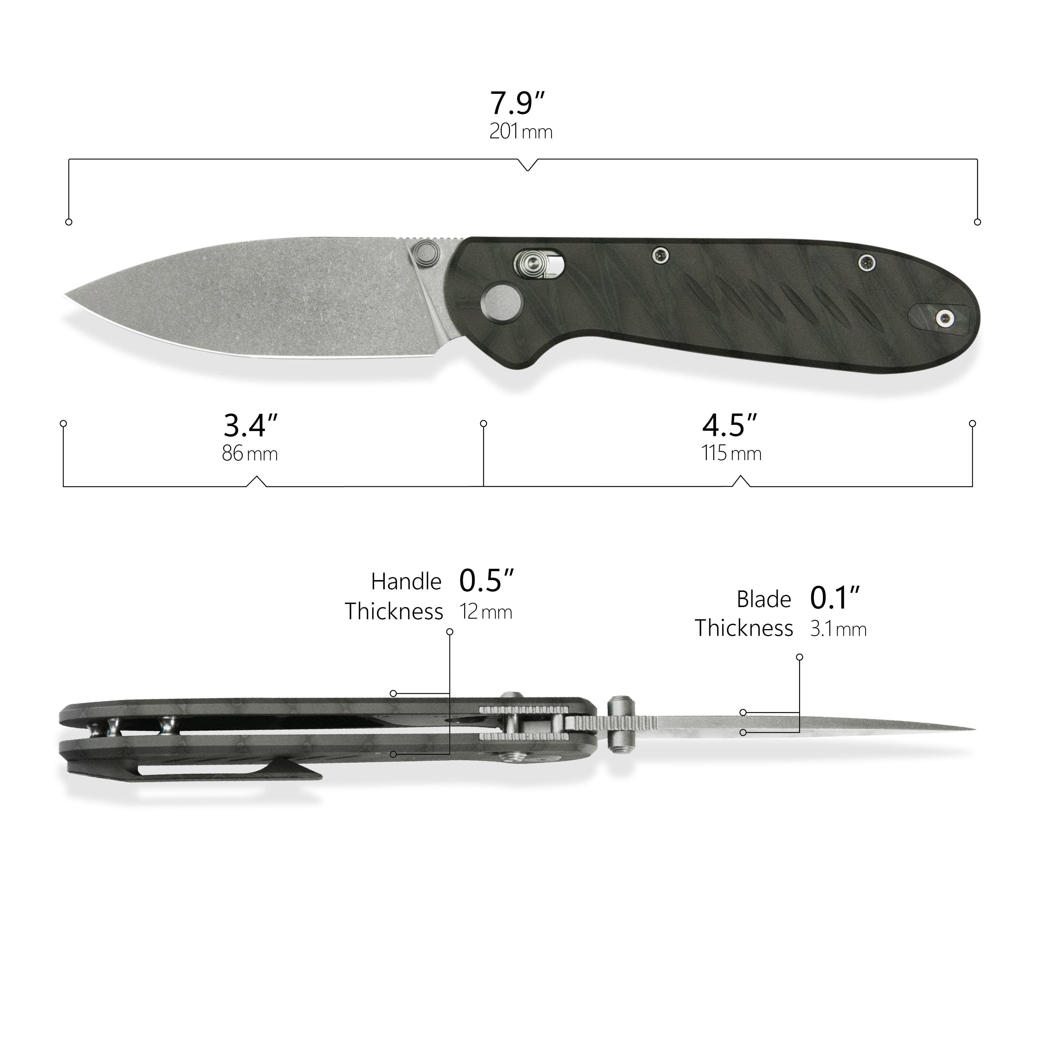 GEO Knife Frost Crossbar lock Folding Knife Tiger Stripe Pattern Flamed 6AL4V Titanium Handle 3.4" Stonewash Bohler M390 Blade GEO2501C
