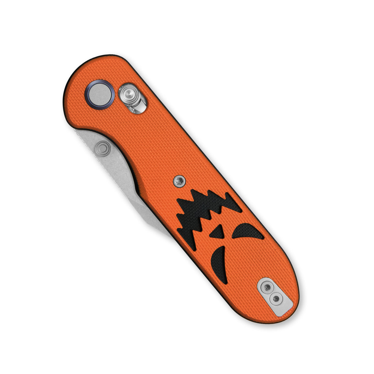 (Pre-order) GEO Knife Ethereal Cutter Crossbar lock Folding Knife Black-Orange G10 Handle 3.0" Stonewash Bohler M390 Blade GEO2401O