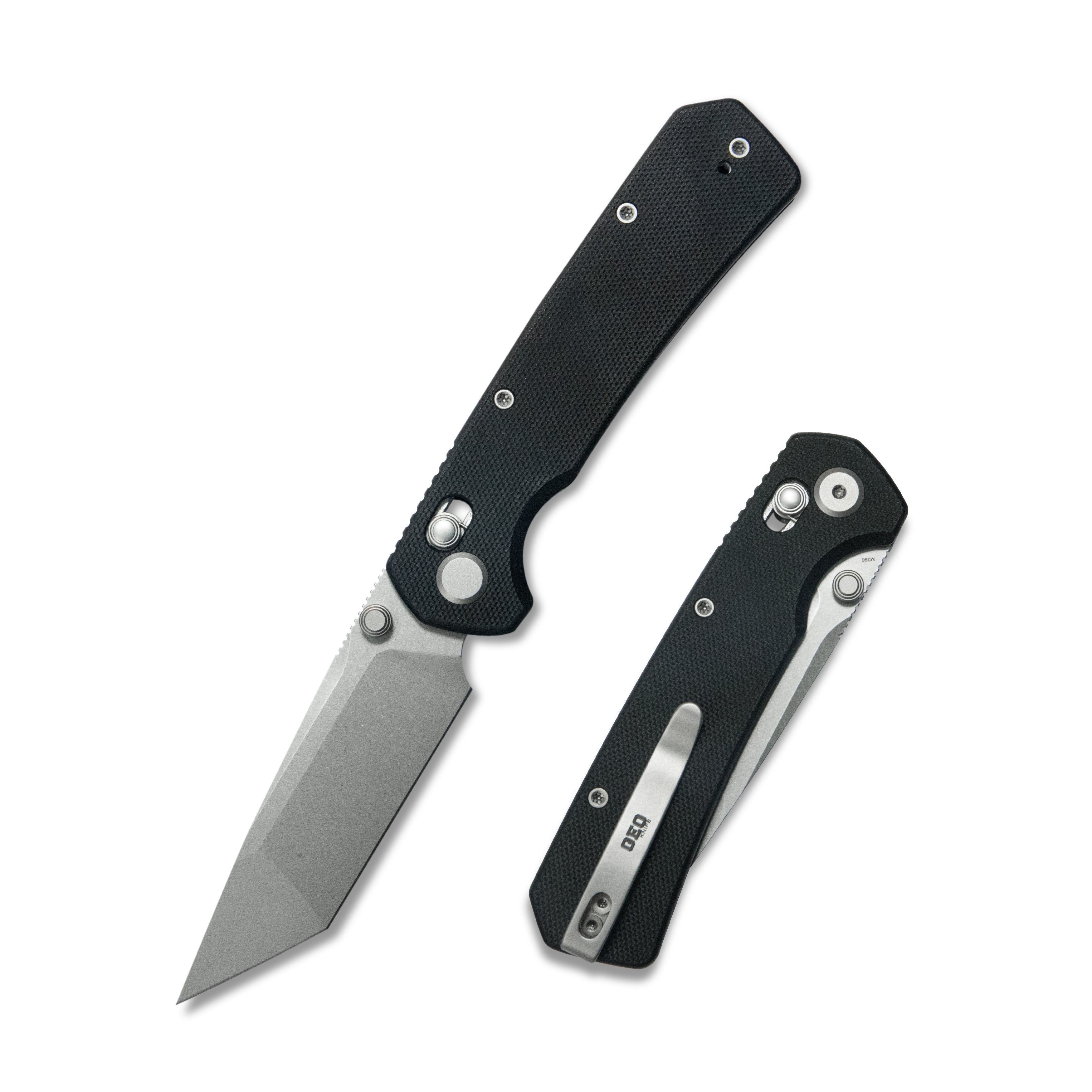 (Pre-order): GEO Knife Blaze Axis lock Folding Knife Black G10 Handle 3.3" Stonewash Bohler M390 Blade GEO2503D