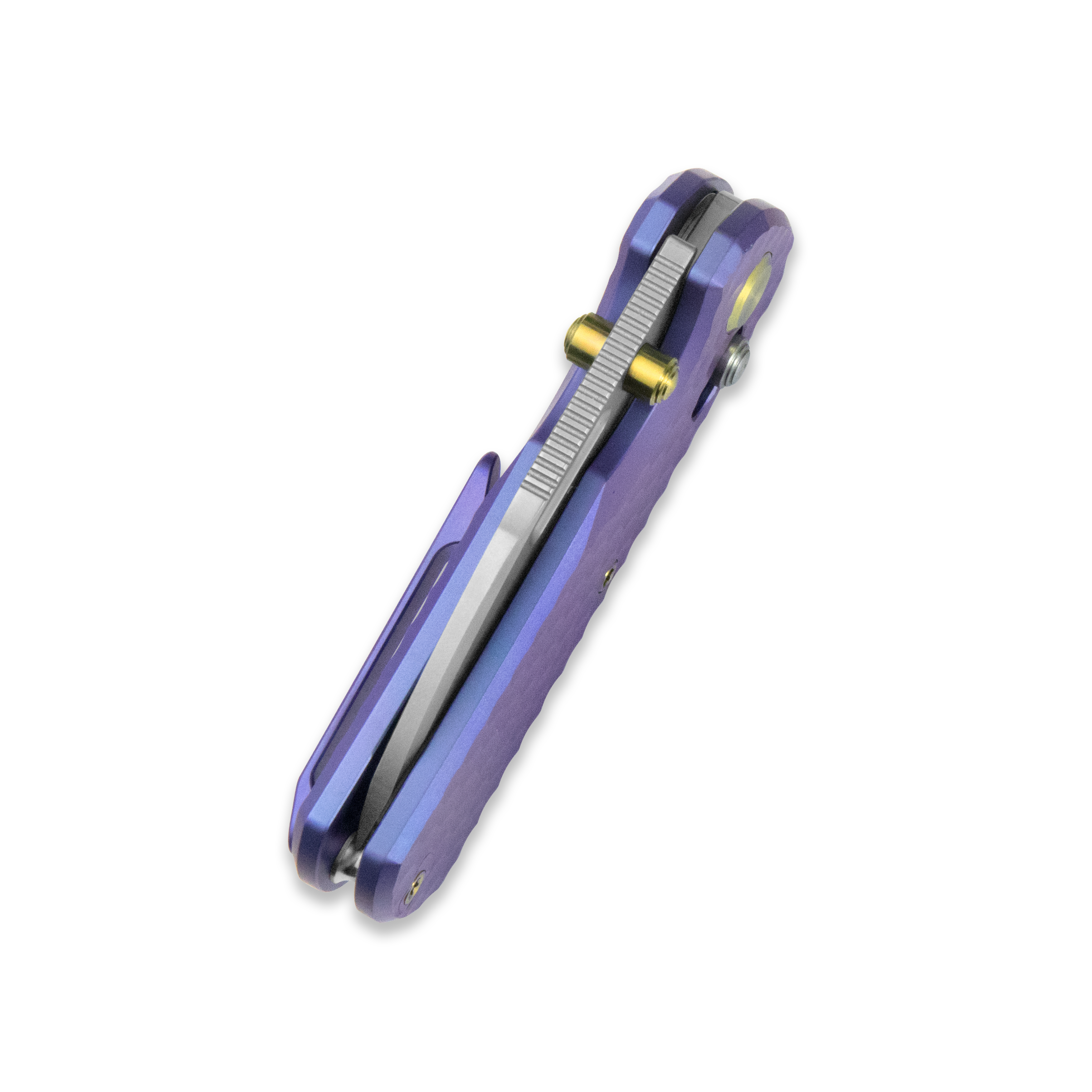 GEO Knife Belluf Crossbar lock Folding Knife Purple 6AL4V Titanium Handle 2.4" Stonewash Bohler M390 Blade GEO2508J