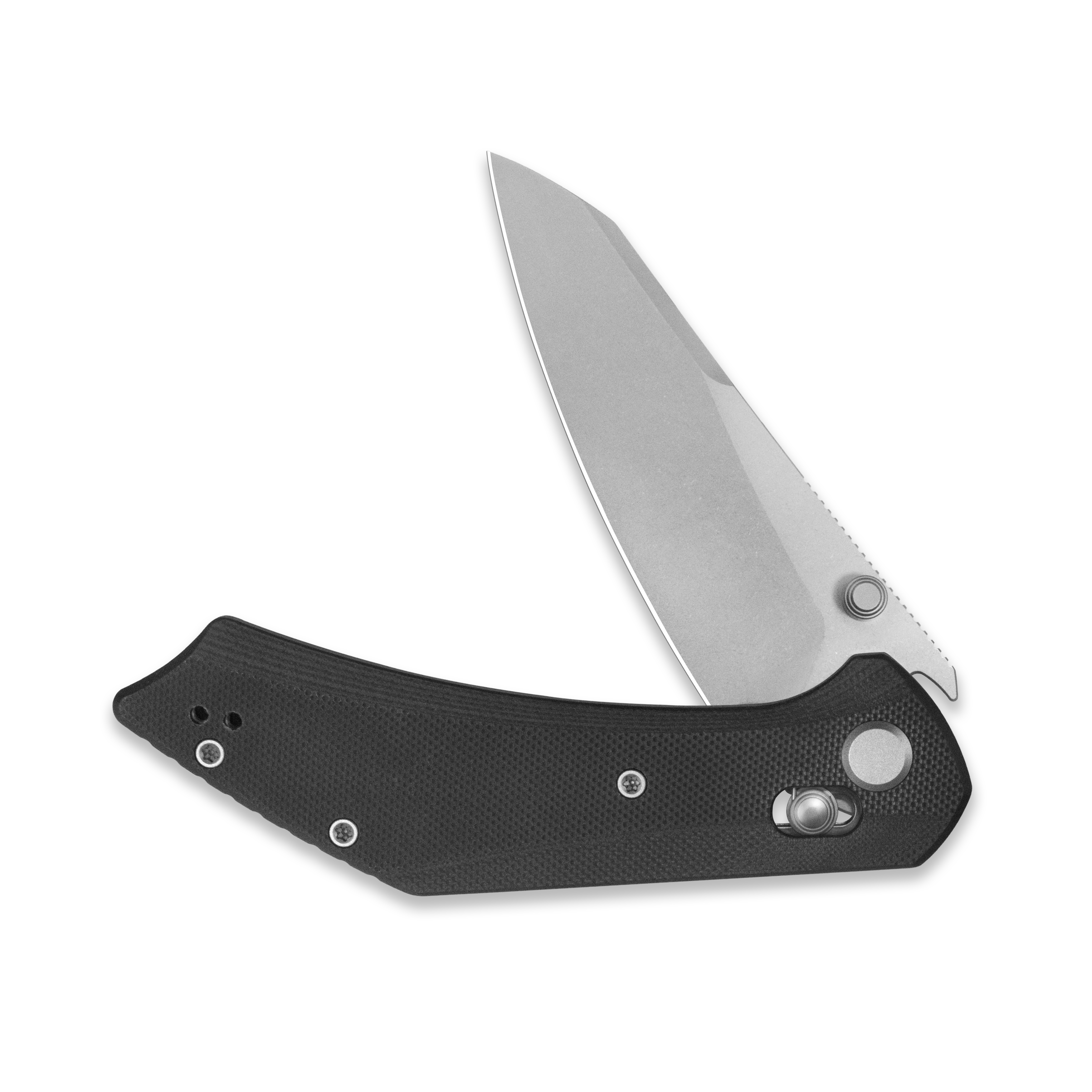GEO Knife DIVID Crossbar lock Folding Knife Black G10 Handle 3.3" Stonewash Bohler M390 Blade GEO2507E