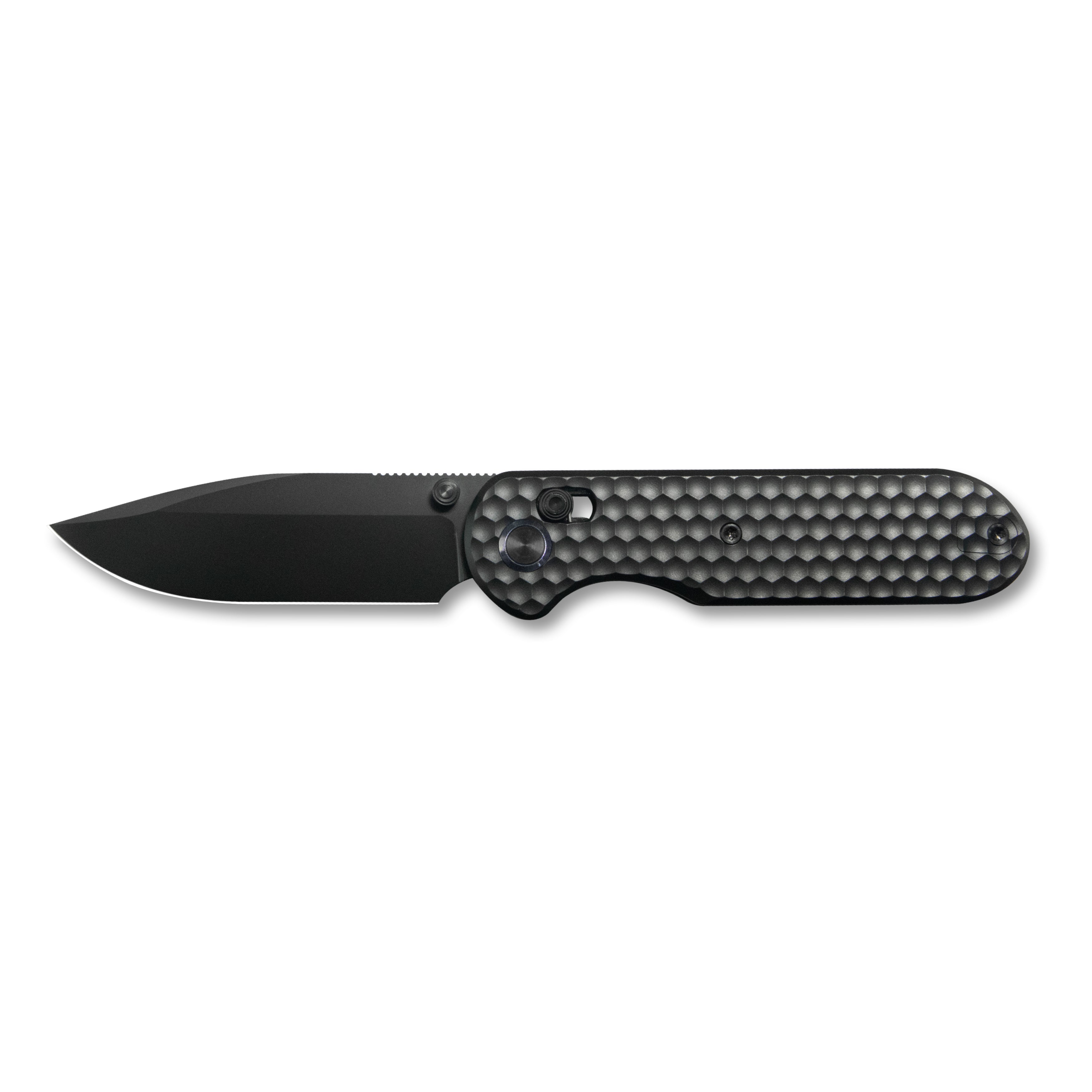 GEO Knife Ethereal Cutter Crossbar lock Folding Knife Black 6AL4V Titanium Handle 3.0" Black DLC Bohler M390 Blade GEO2402D