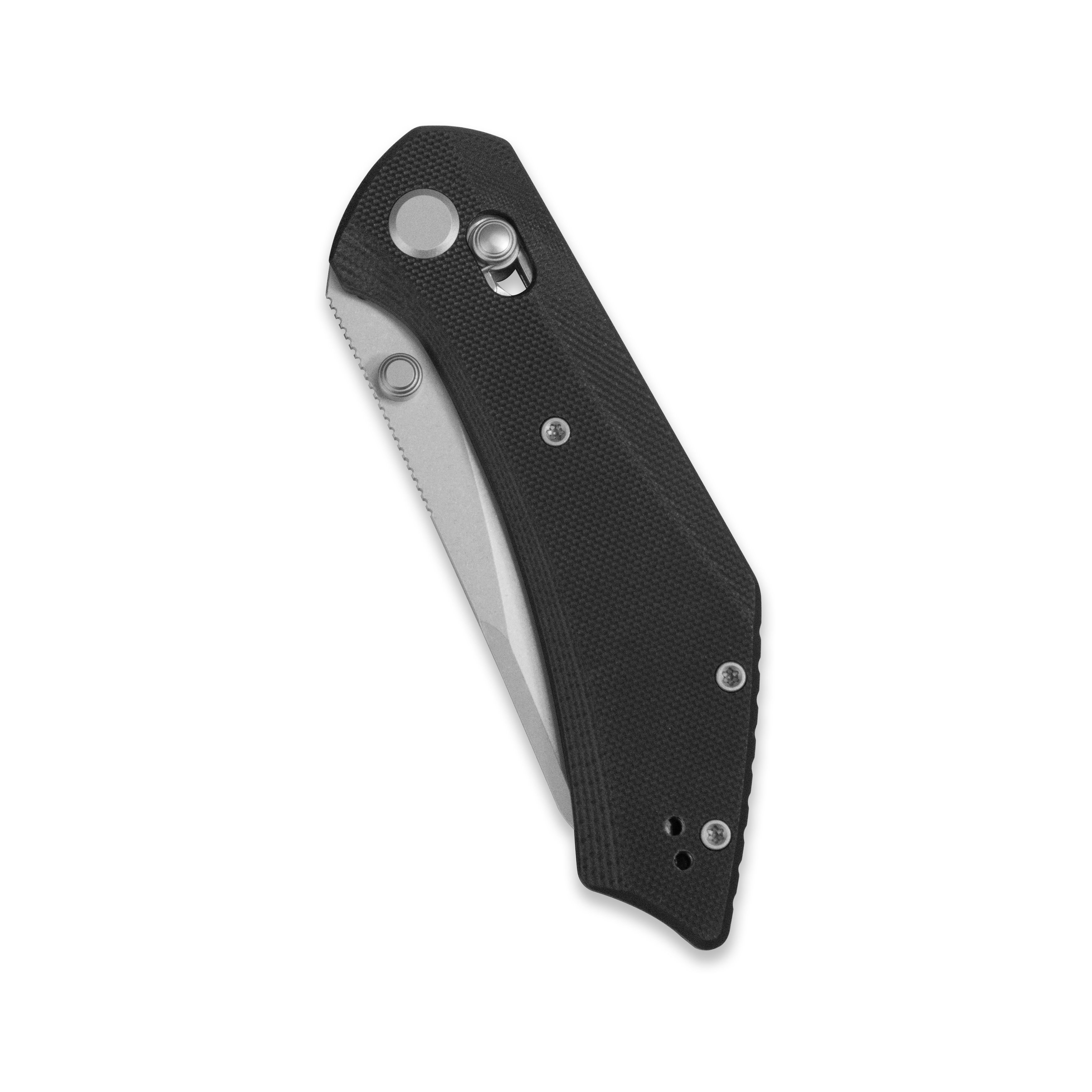 GEO Knife DIVID Crossbar lock Folding Knife Black G10 Handle 3.3" Stonewash Bohler M390 Blade GEO2507E