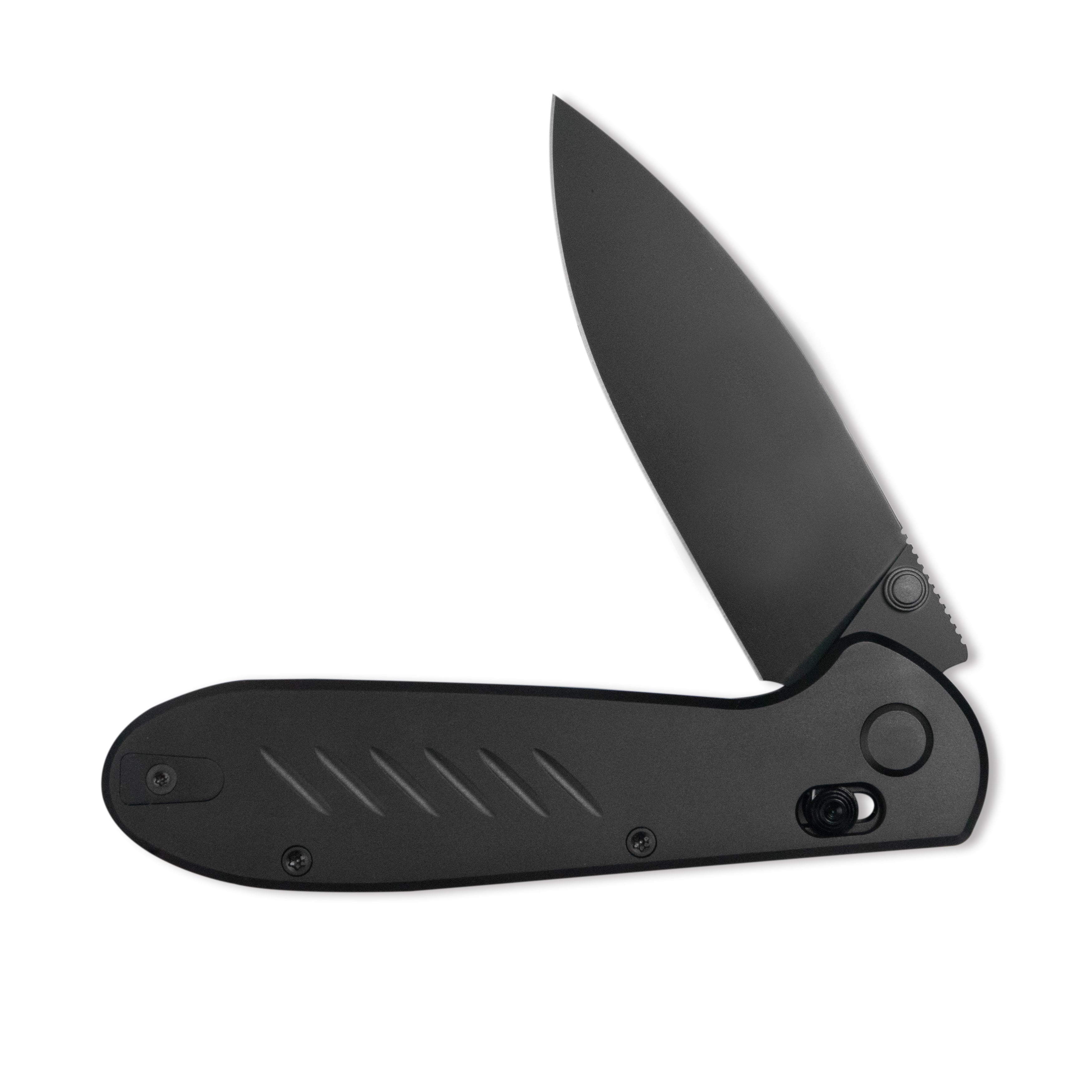 GEO Knife Frost Crossbar lock Folding Knife Black DLC 6AL4V Titanium Handle 3.4" Black DLC Bohler M390 Blade GEO2501B