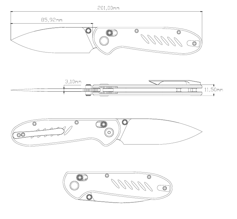 GEO Knife Frost Crossbar lock Folding Knife Tiger Stripe Pattern Flamed 6AL4V Titanium Handle 3.4" Stonewash Bohler M390 Blade GEO2501C