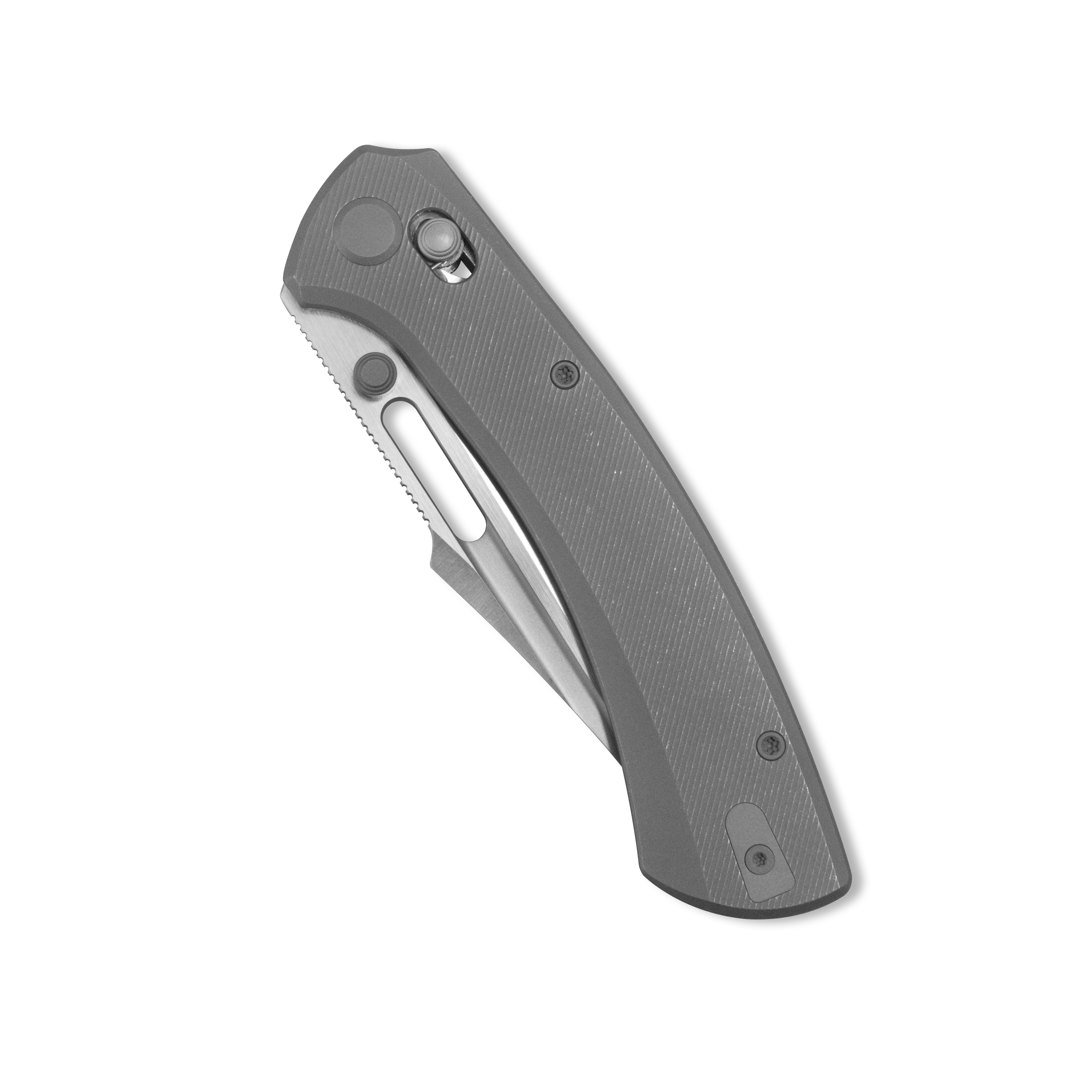 GEO Knife Strix Axis lock Folding Knife Dark Gray 6AL4V Titanium Handle 3.6"Hand-Rubbed Satin Stonewash Bohler M390 Blade GEO2510B