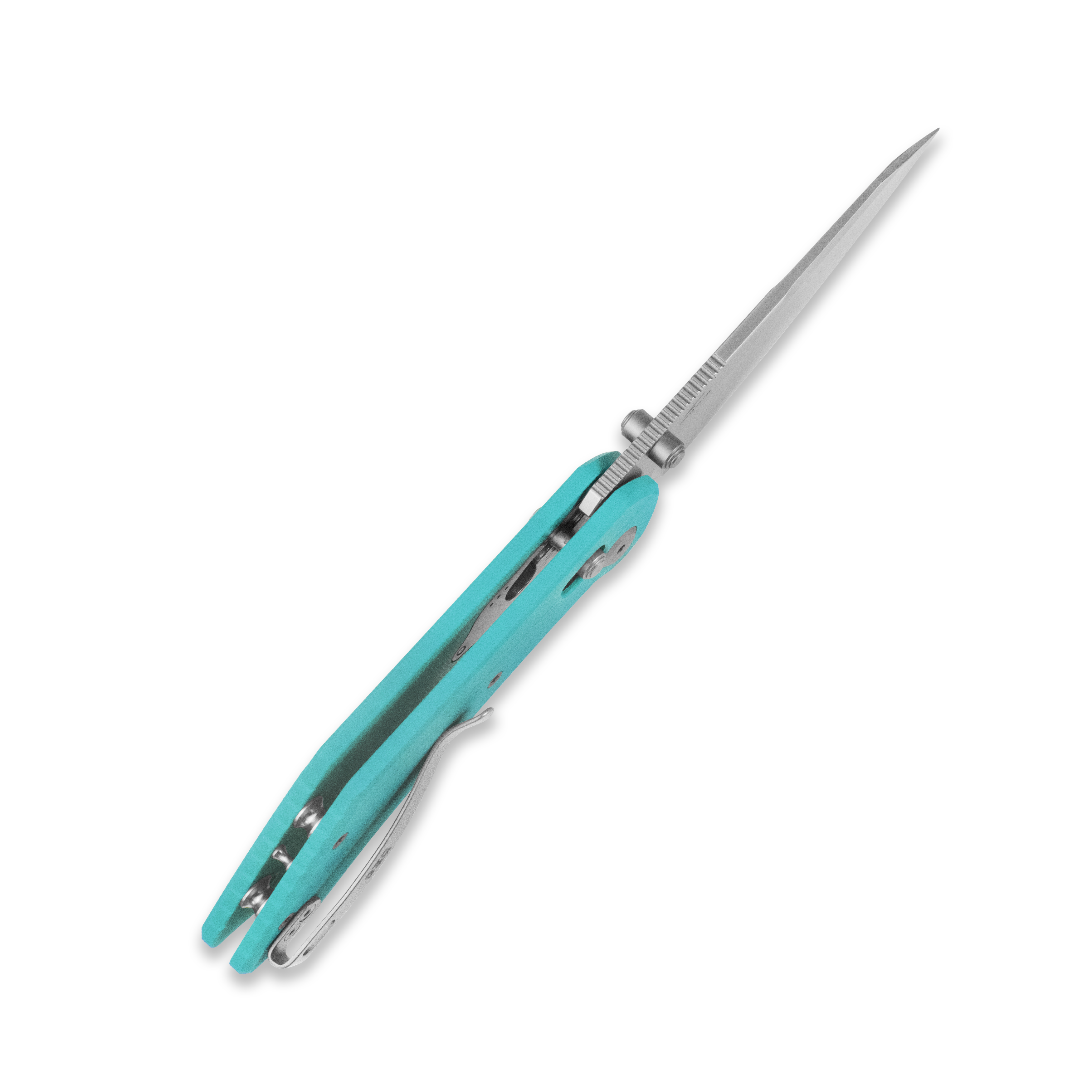 GEO Knife DIVID Crossbar lock Folding Knife Tiffany Blue G10 Handle 3.3" Stonewash Bohler M390 Blade GEO2507F