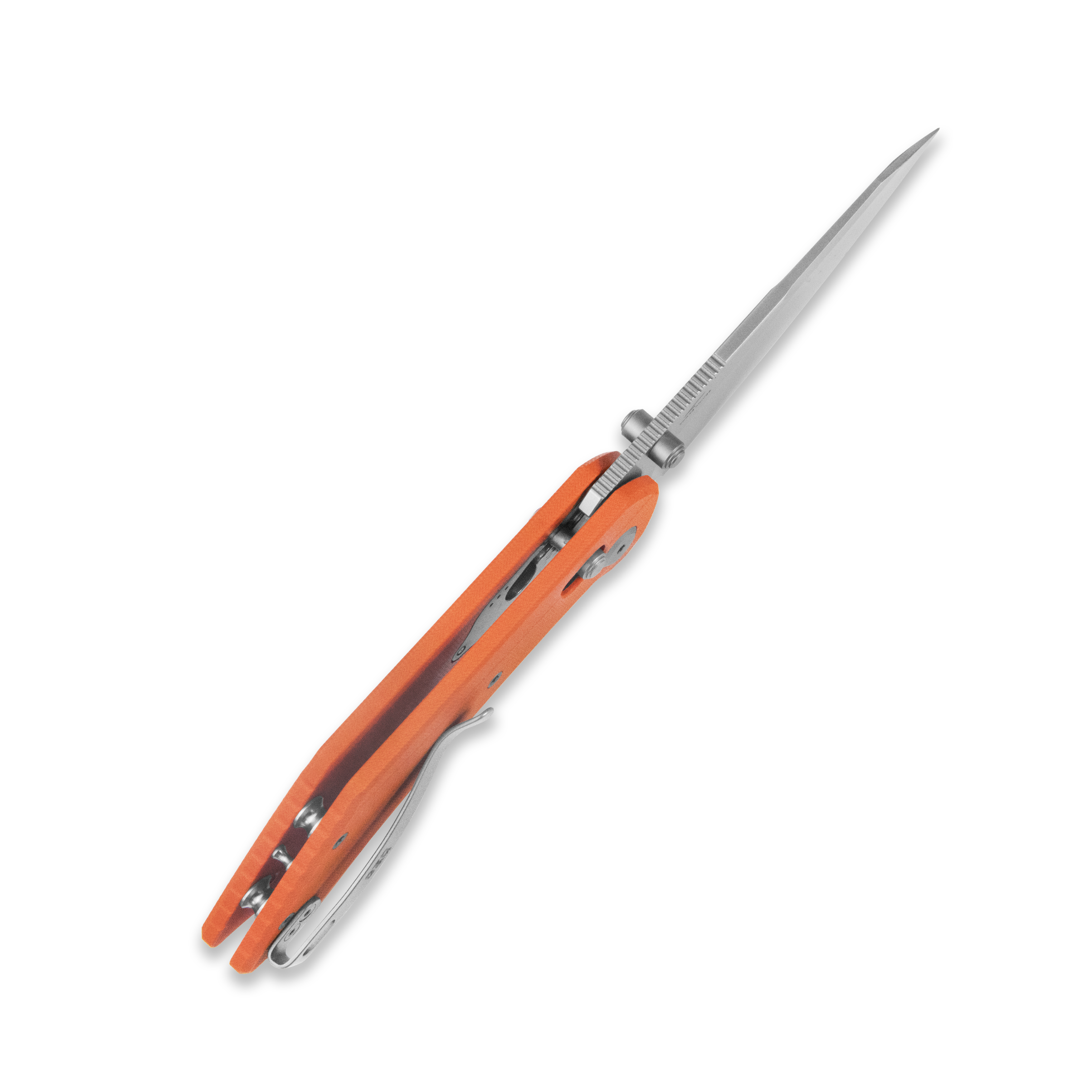 GEO Knife DIVID Crossbar lock Folding Knife Orange G10 Handle 3.3" Stonewash Bohler M390 Blade GEO2507H