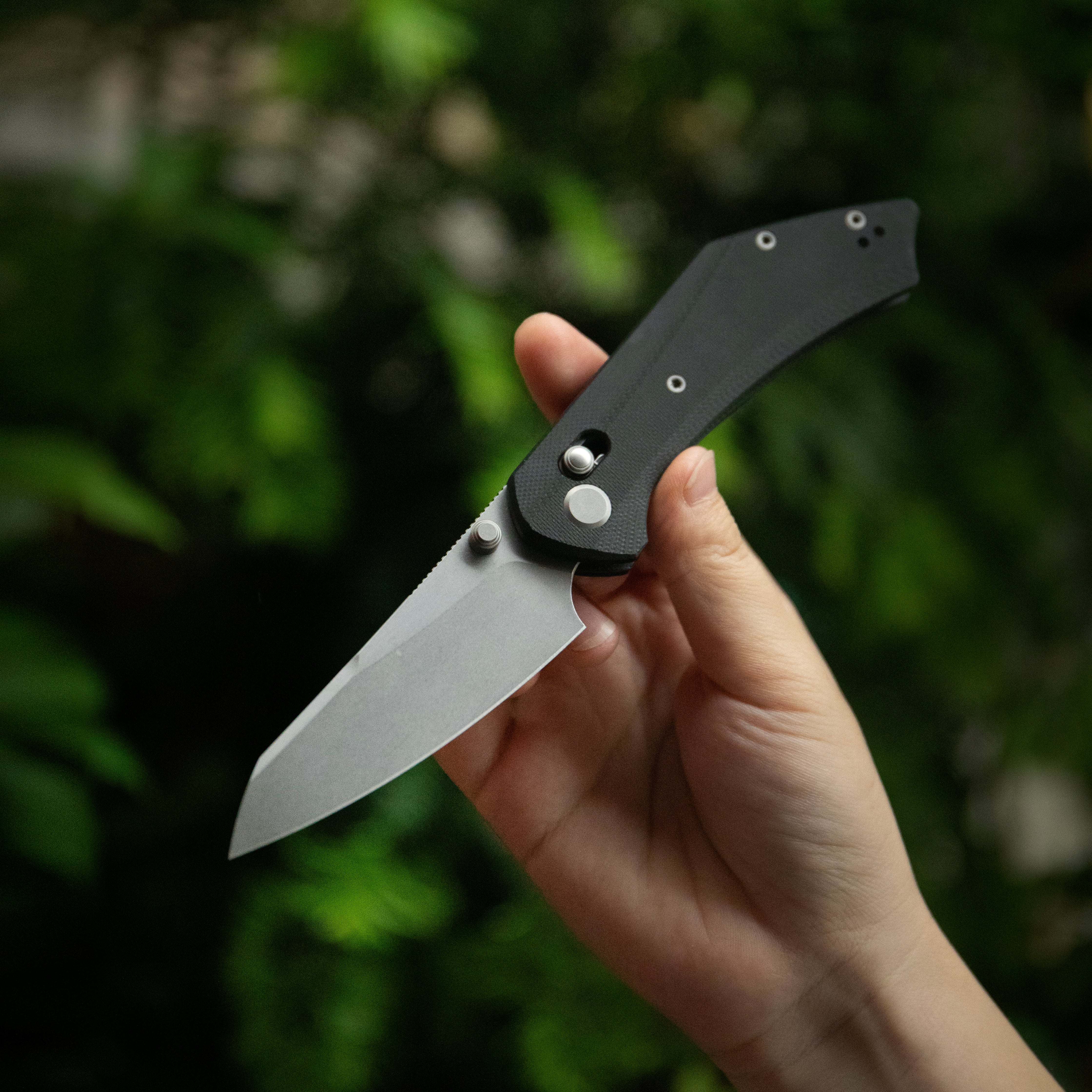 GEO Knife DIVID Crossbar lock Folding Knife Black G10 Handle 3.3" Stonewash Bohler M390 Blade GEO2507E