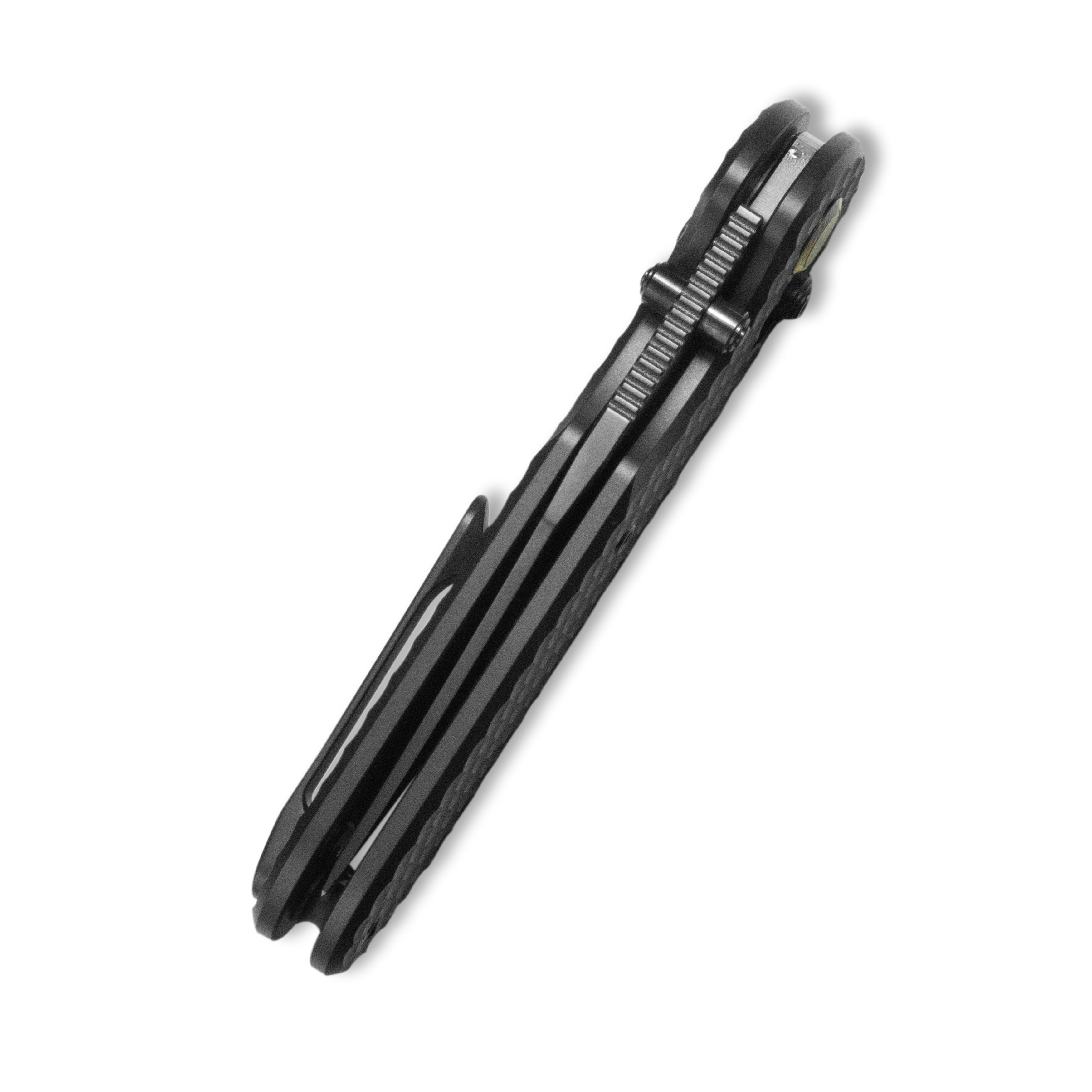 GEO Knife Ethereal Cutter Crossbar lock Folding Knife Black 6AL4V Titanium Handle 3.0" Black DLC Bohler M390 Blade GEO2401D