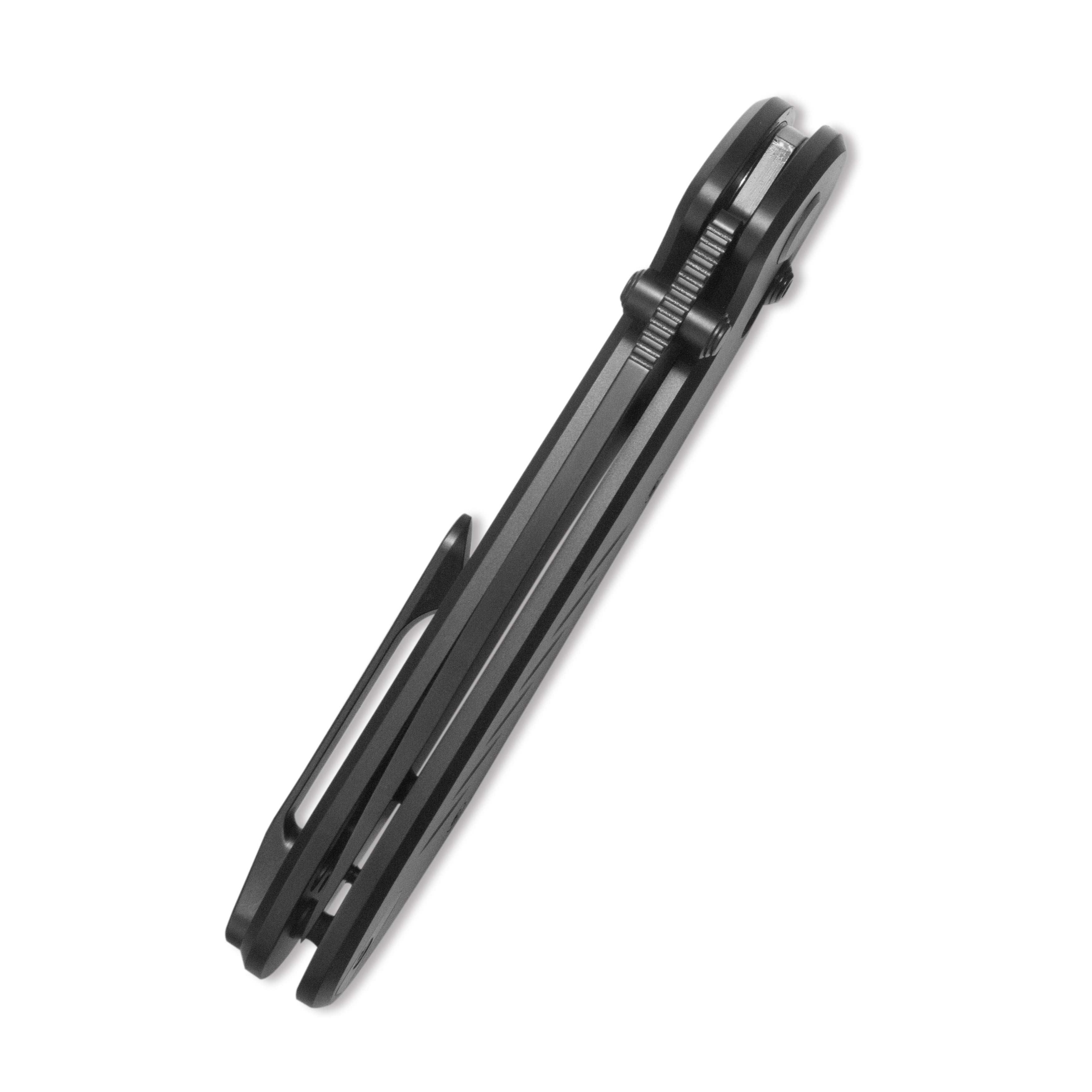 GEO Knife Frost Crossbar lock Folding Knife Black DLC 6AL4V Titanium Handle 3.4" Black DLC Bohler M390 Blade GEO2501B