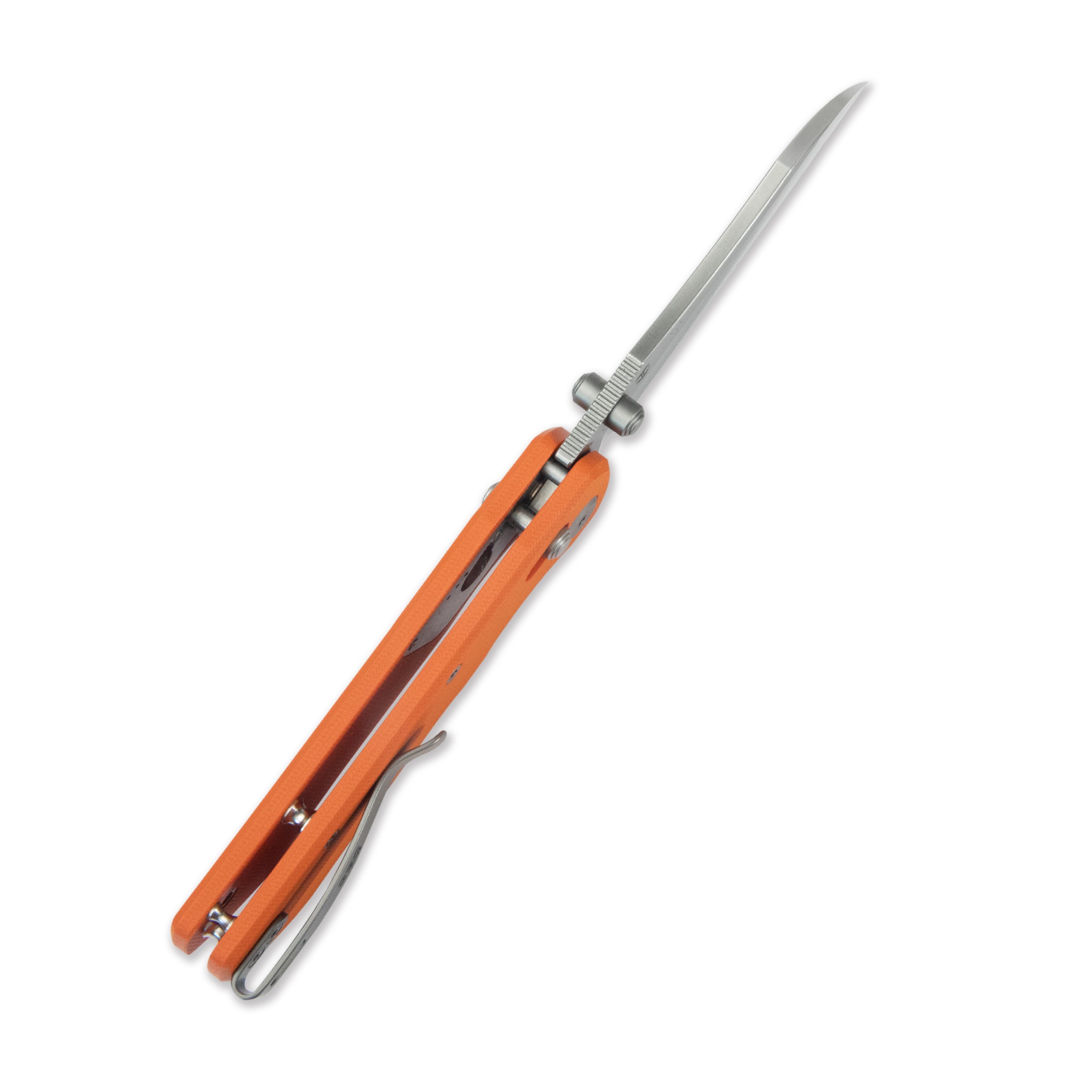 GEO Knife Komodo Crossbar lock Folding Knife Orange G10 Handle 3.1" Stonewash Bohler M390 Blade GEO2509H