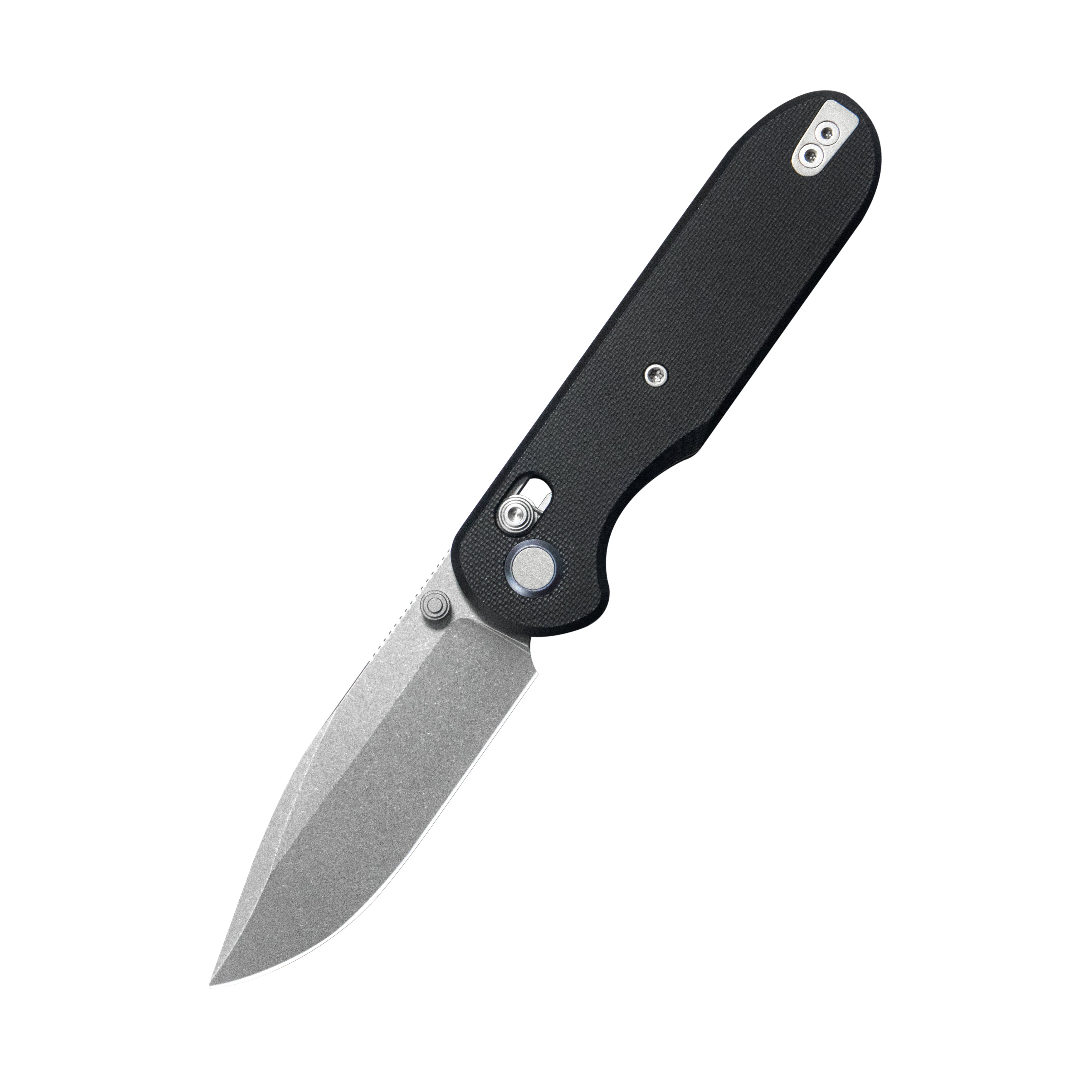 GEO Knife Ethereal Cutter Crossbar lock Folding Knife Black G10 Handle 3.0" Stonewash Bohler M390 Blade GEO2402F
