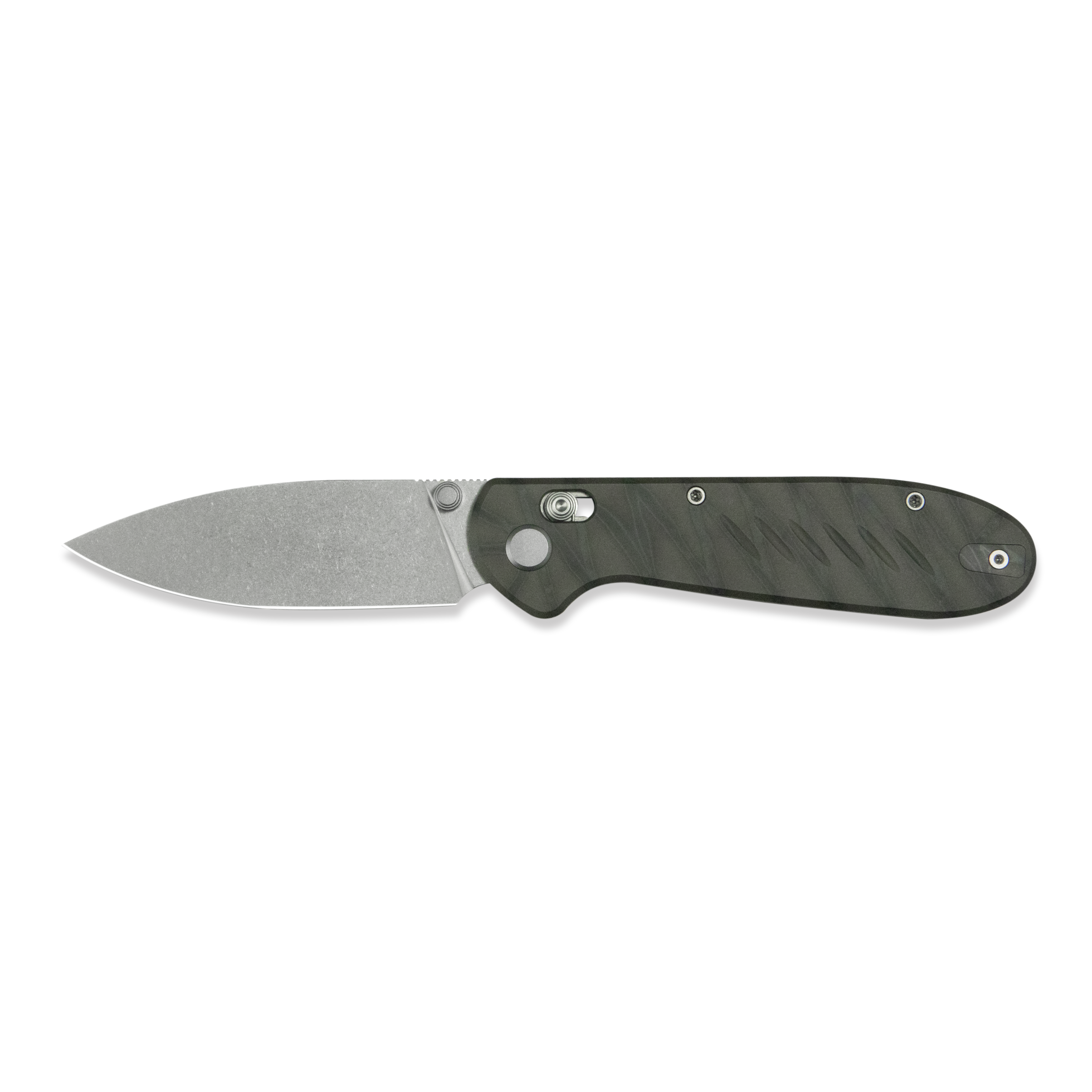 GEO Knife Frost Crossbar lock Folding Knife Tiger Stripe Pattern Flamed 6AL4V Titanium Handle 3.4" Stonewash Bohler M390 Blade GEO2501C