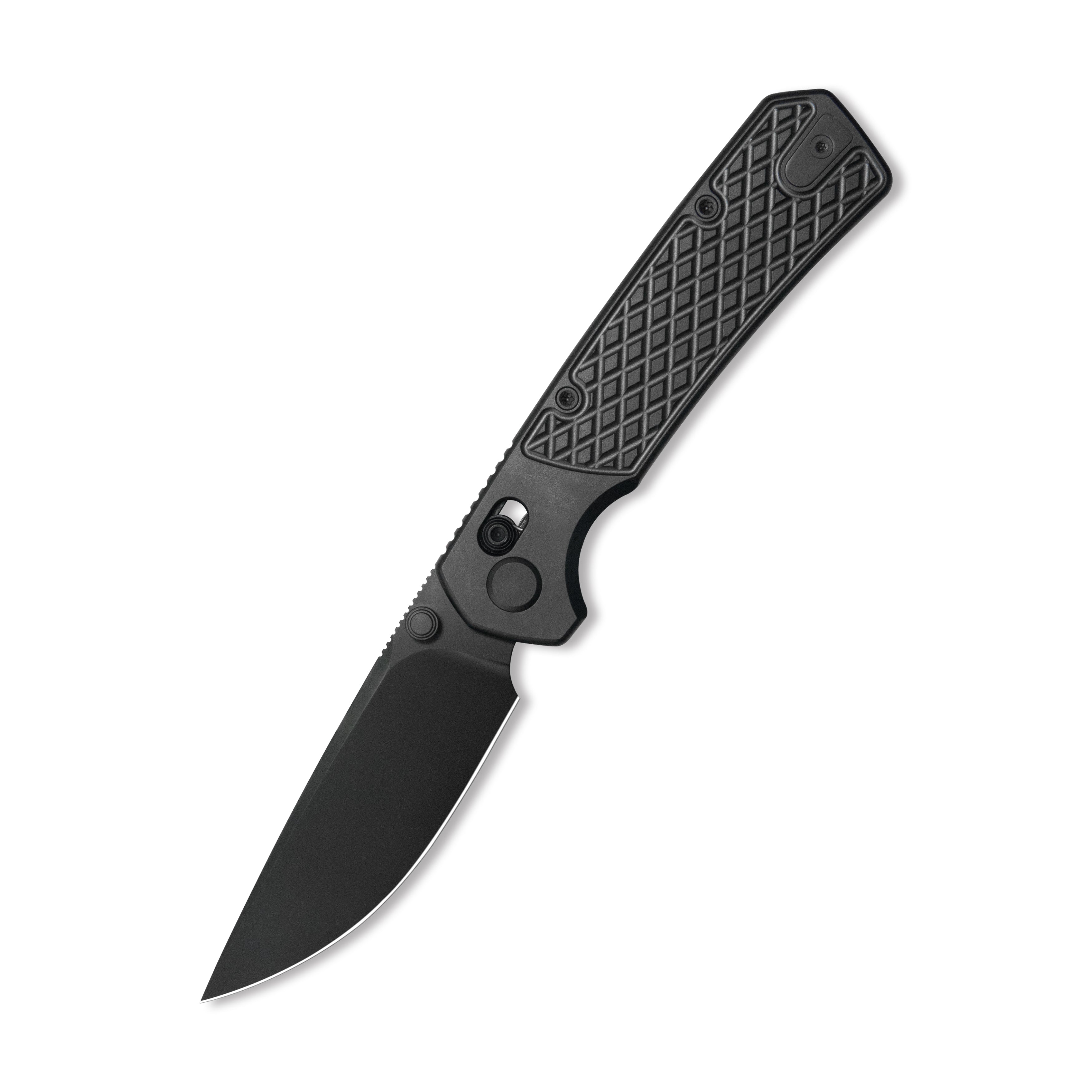 GEO Knife Blaze Crossbar lock Folding Knife Black DLC 6AL4V Titanium Handle 3.3" Black DLC Bohler M390 Blade GEO2502B