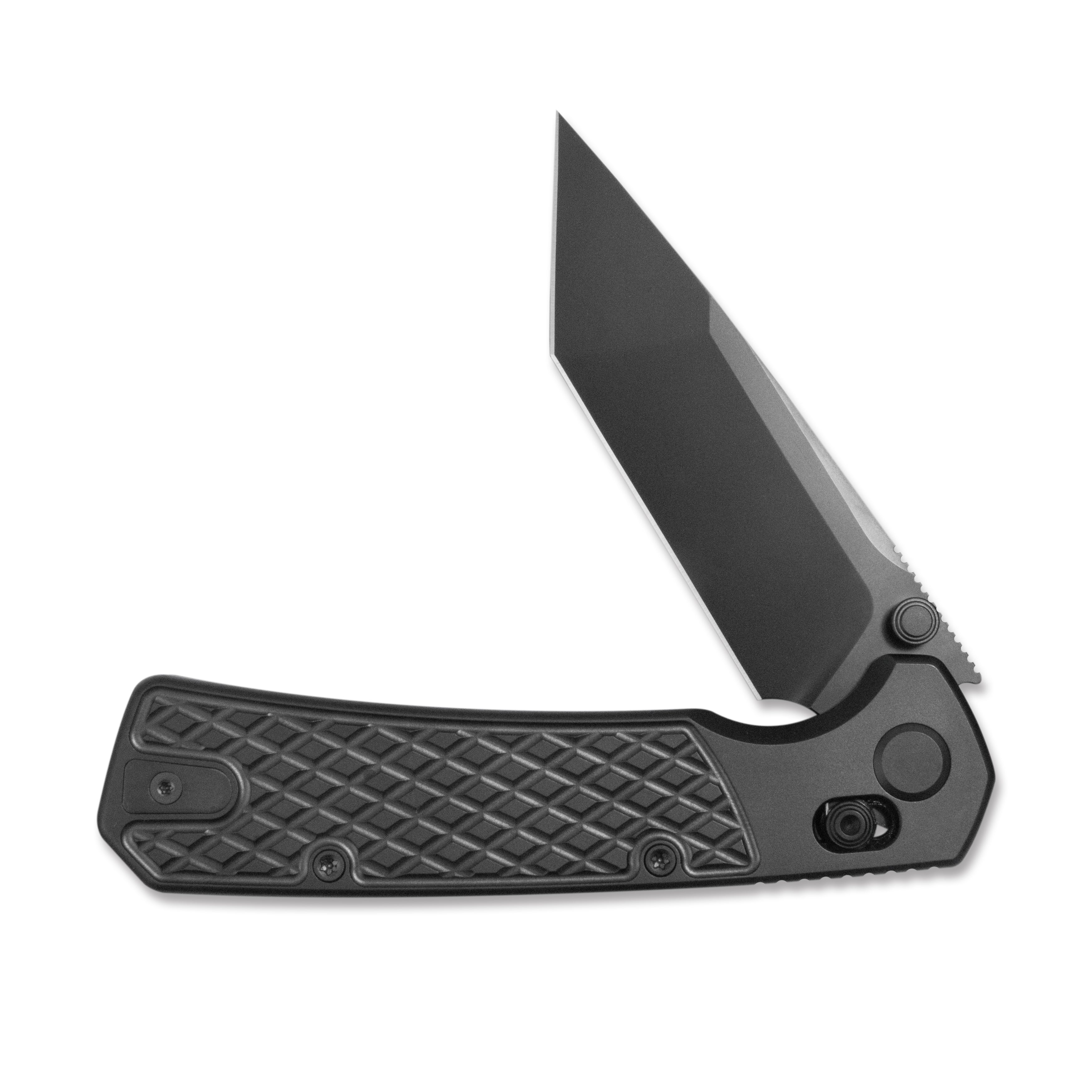 GEO Knife Blaze Crossbar lock Folding Knife Black DLC 6AL4V Titanium Handle 3.3" Black DLC Bohler M390 Blade GEO2503B