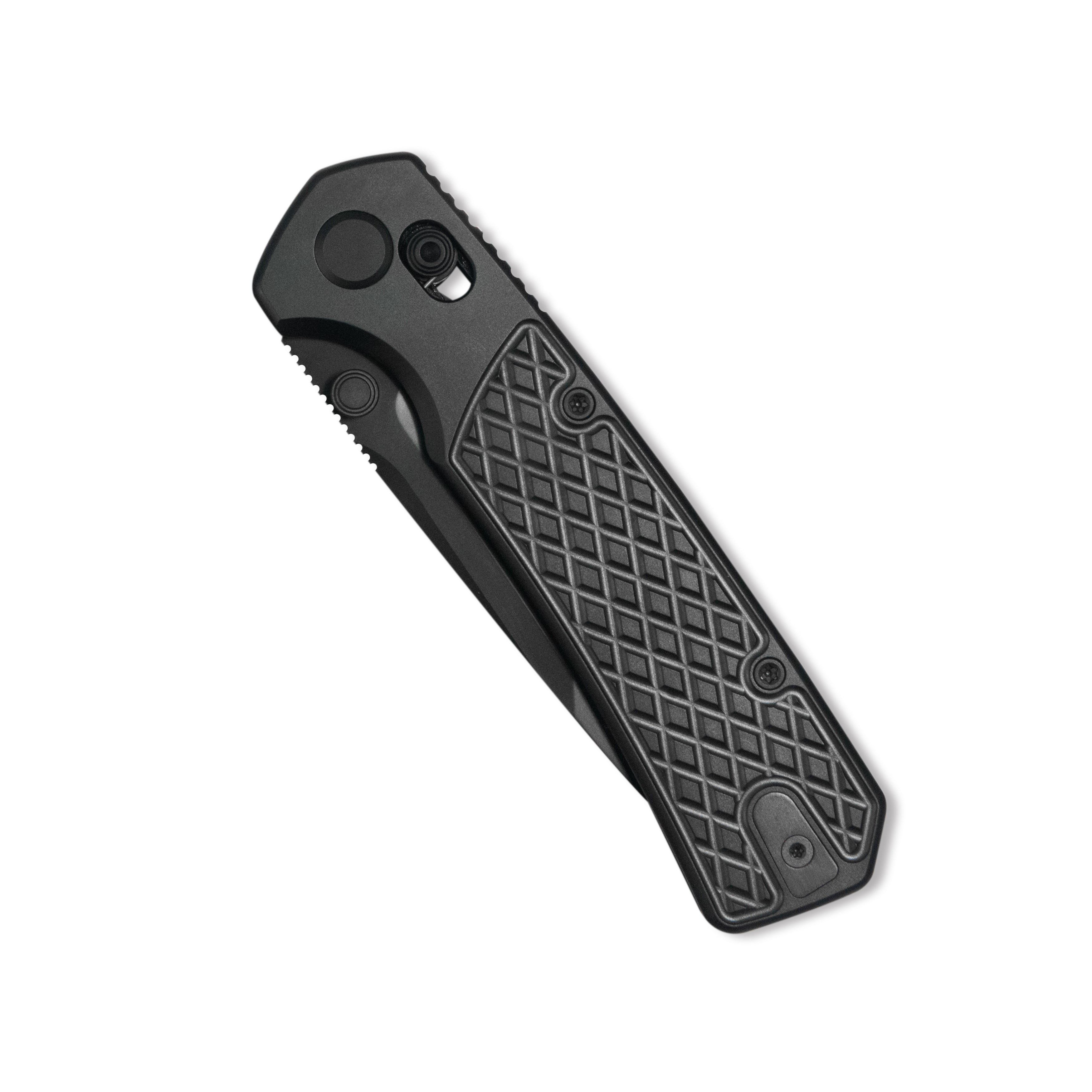 GEO Knife Blaze Crossbar lock Folding Knife Black DLC 6AL4V Titanium Handle 3.3" Black DLC Bohler M390 Blade GEO2503B