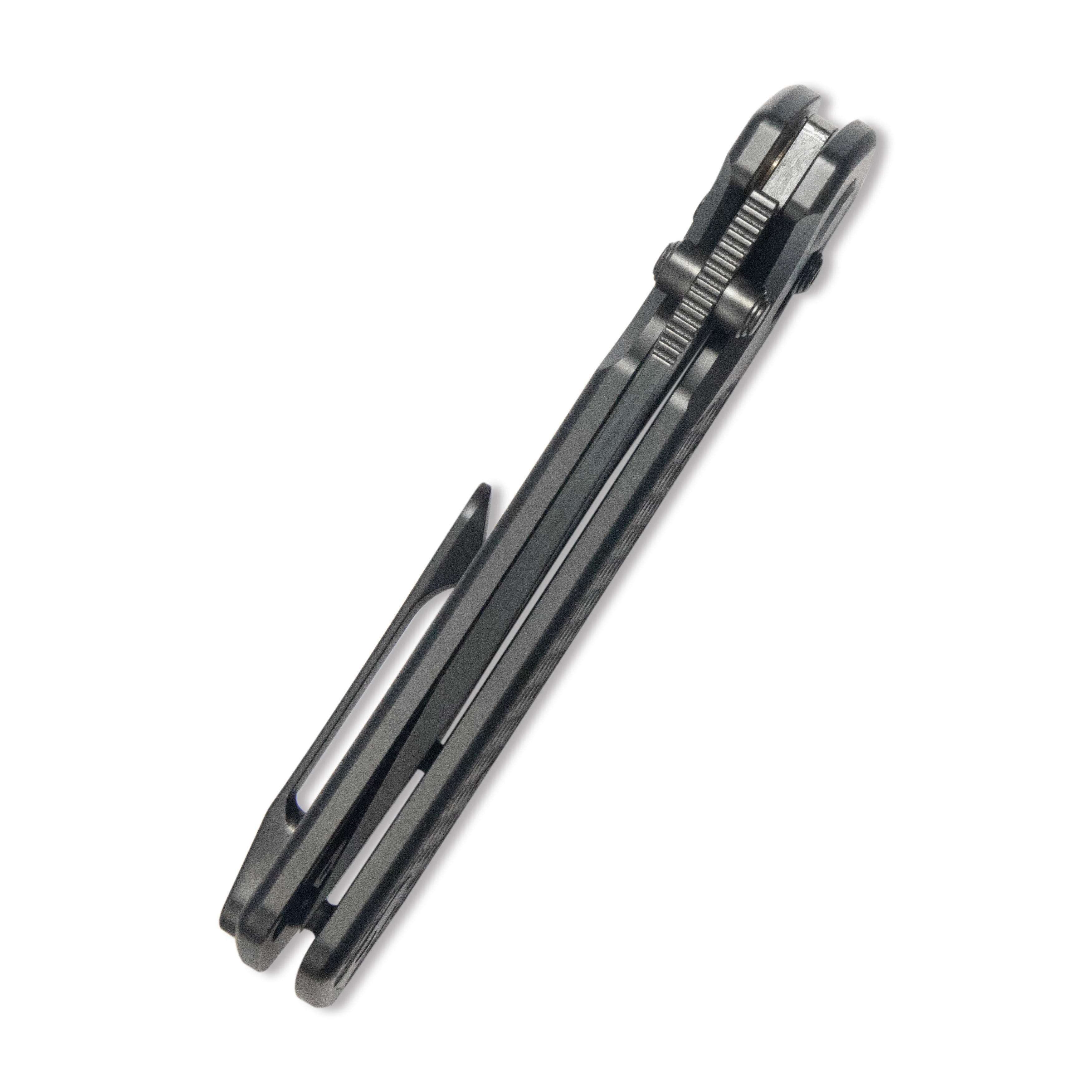 GEO Knife Blaze Crossbar lock Folding Knife Black DLC 6AL4V Titanium Handle 3.3" Black DLC Bohler M390 Blade GEO2503B
