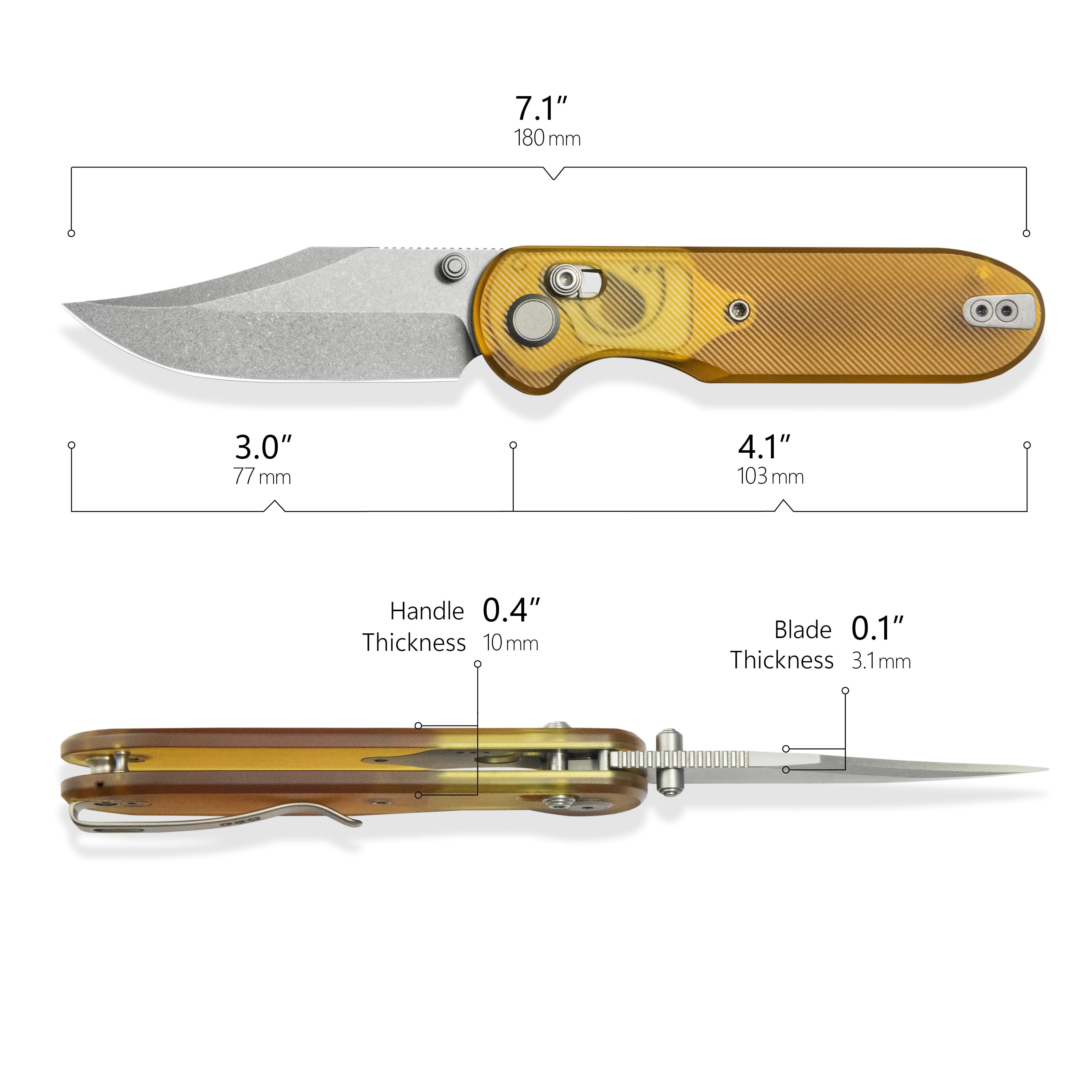 Geo knife Ethereal Cutter Axis lock Folding Knife Ultem Handle 3.0" Stonewash Bohler M390 Blade GEO2401E