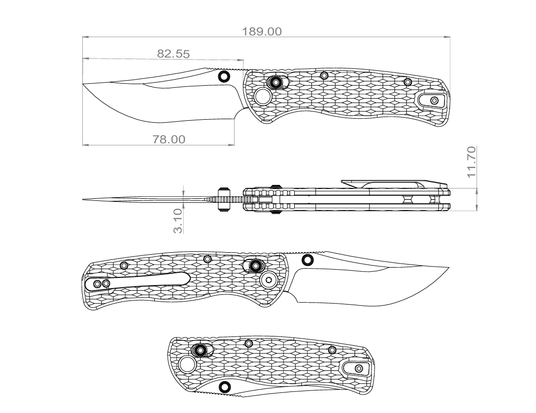 GEO Knife Sharp Shadow Crossbar lock Folding Knife Black DLC 6AL4V Titanium Handle 3.3" Black DLC Bohler M390 Blade GEO2504B
