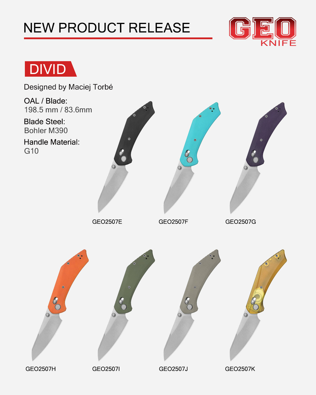 New Drop: DIVID Folding Knife by GEO Knife