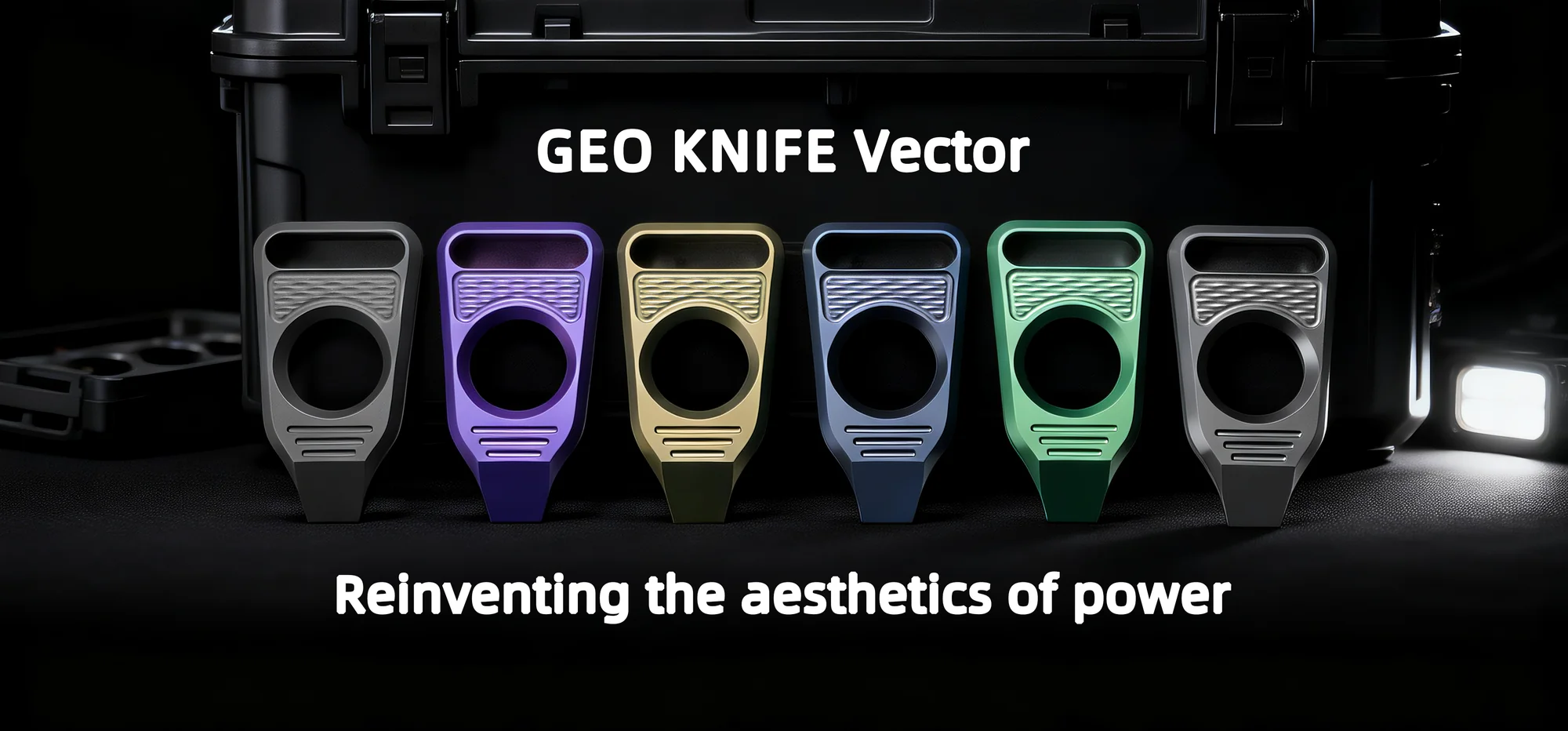 GEO KNIFE Vector: Compact Titanium Pry Bar with Multi Color Anodized Handles