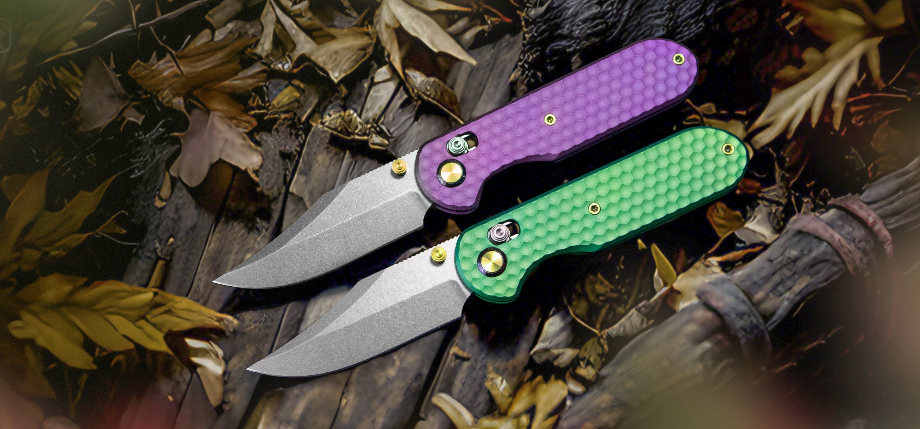 NEW PRODUCTS COME ON | The Green & Purple Titanium Handle Stonewashed M390 Blade