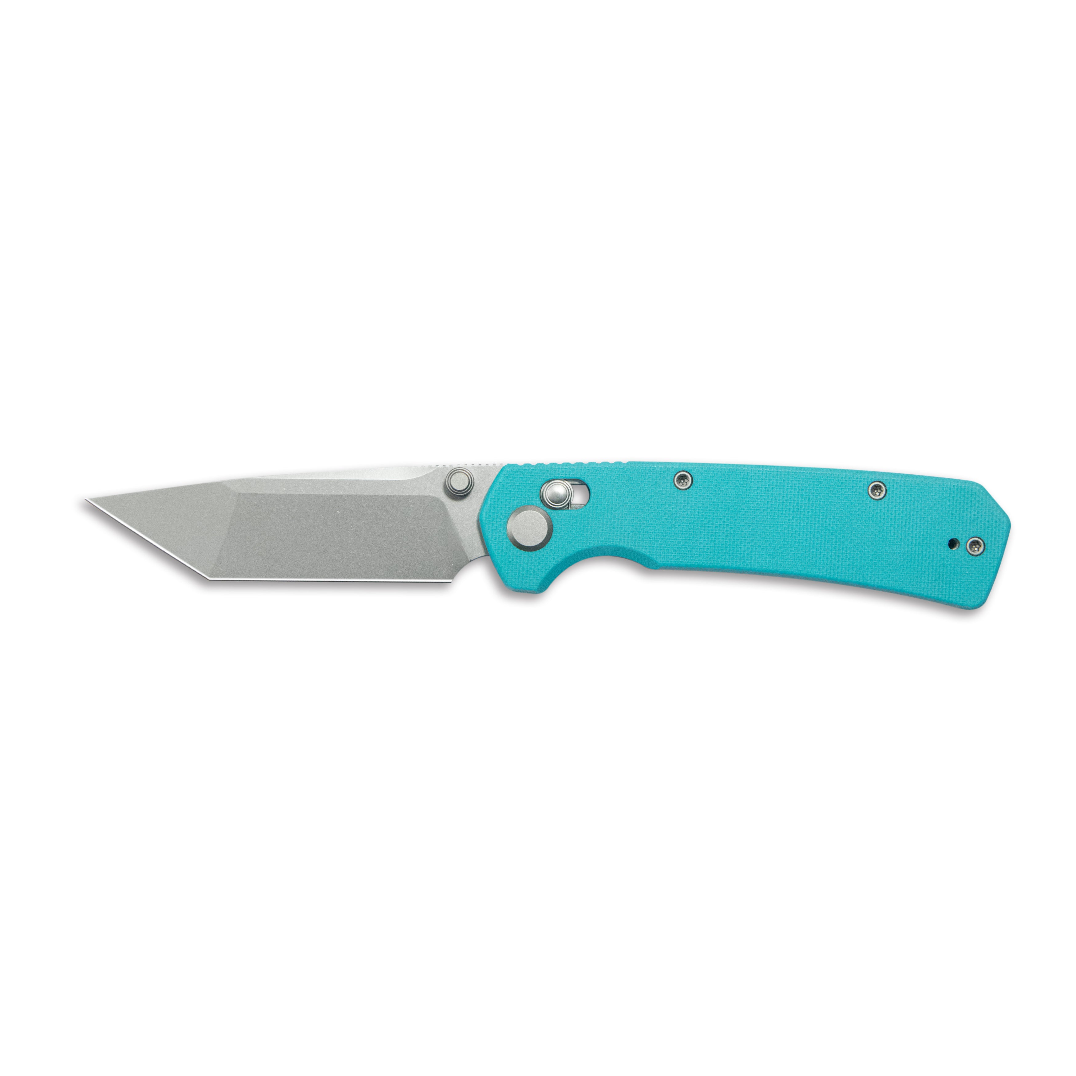 ( Pre-order ) GEO Knife Blaze Crossbar lock Folding Knife Tiffany Blue G10 Handle 3.3" Stonewash Bohler M390 Blade GEO2503E