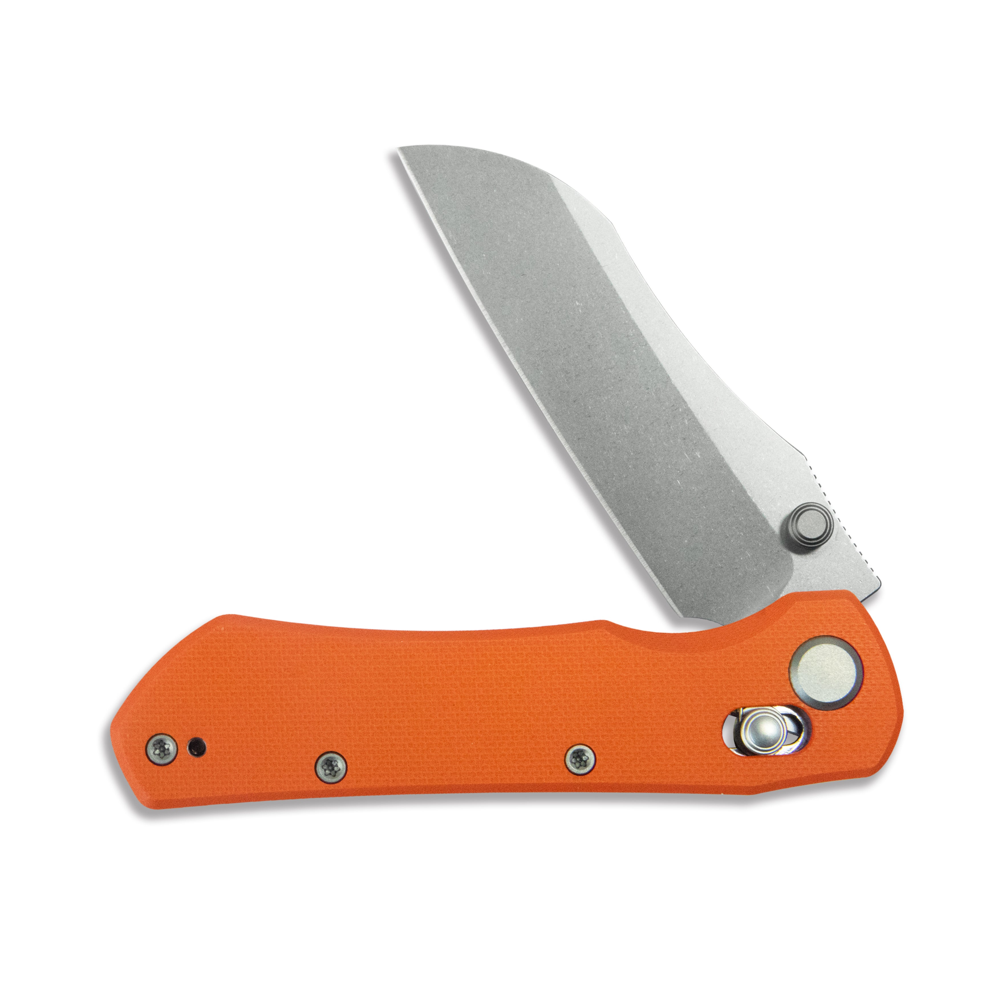 GEO Knife Komodo Crossbar lock Folding Knife Orange G10 Handle 3.1" Stonewash Bohler M390 Blade GEO2509H