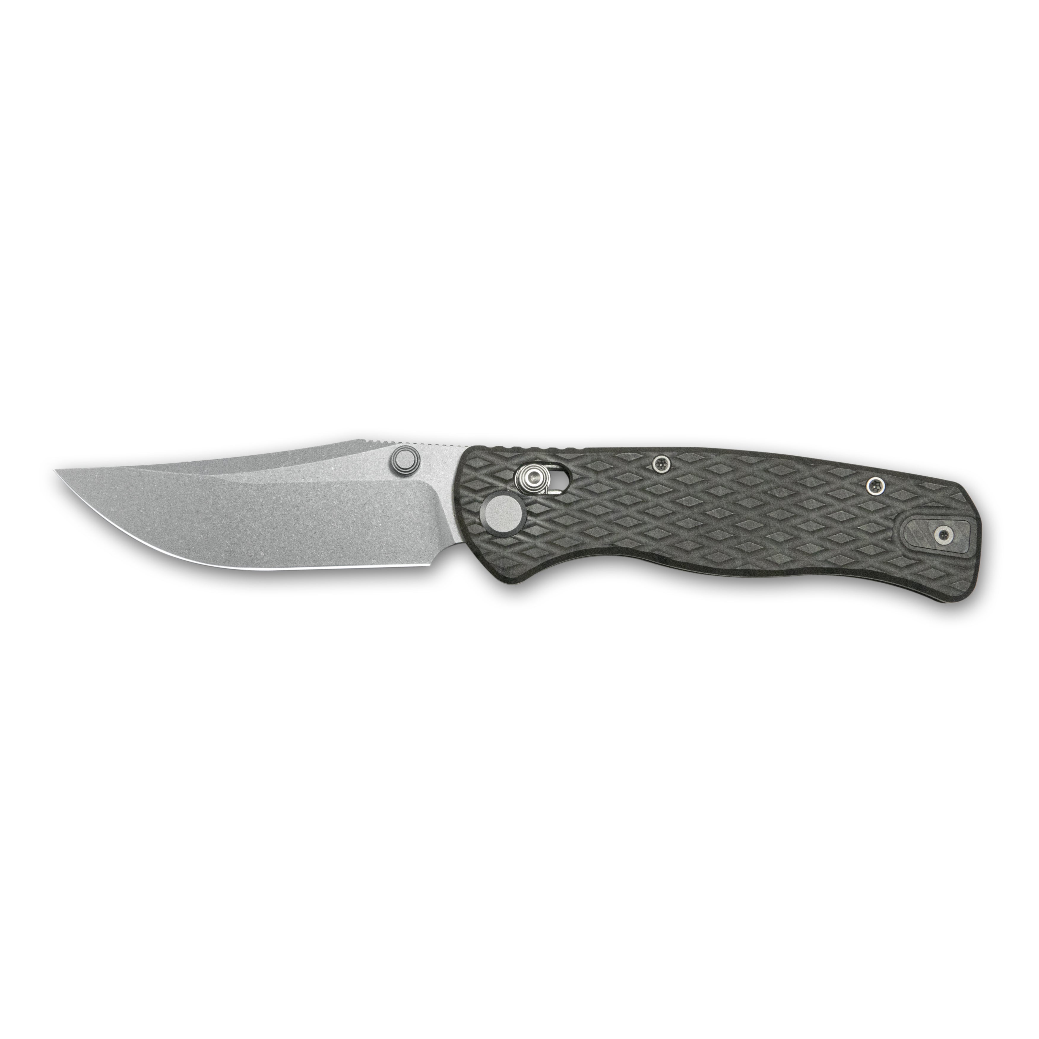 GEO Knife Sharp Shadow Crossbar lock Folding Knife  Tiger Stripe Pattern Flamed 6AL4V Titanium Handle 3.4" Stonewash Bohler M390 Blade GEO2504C