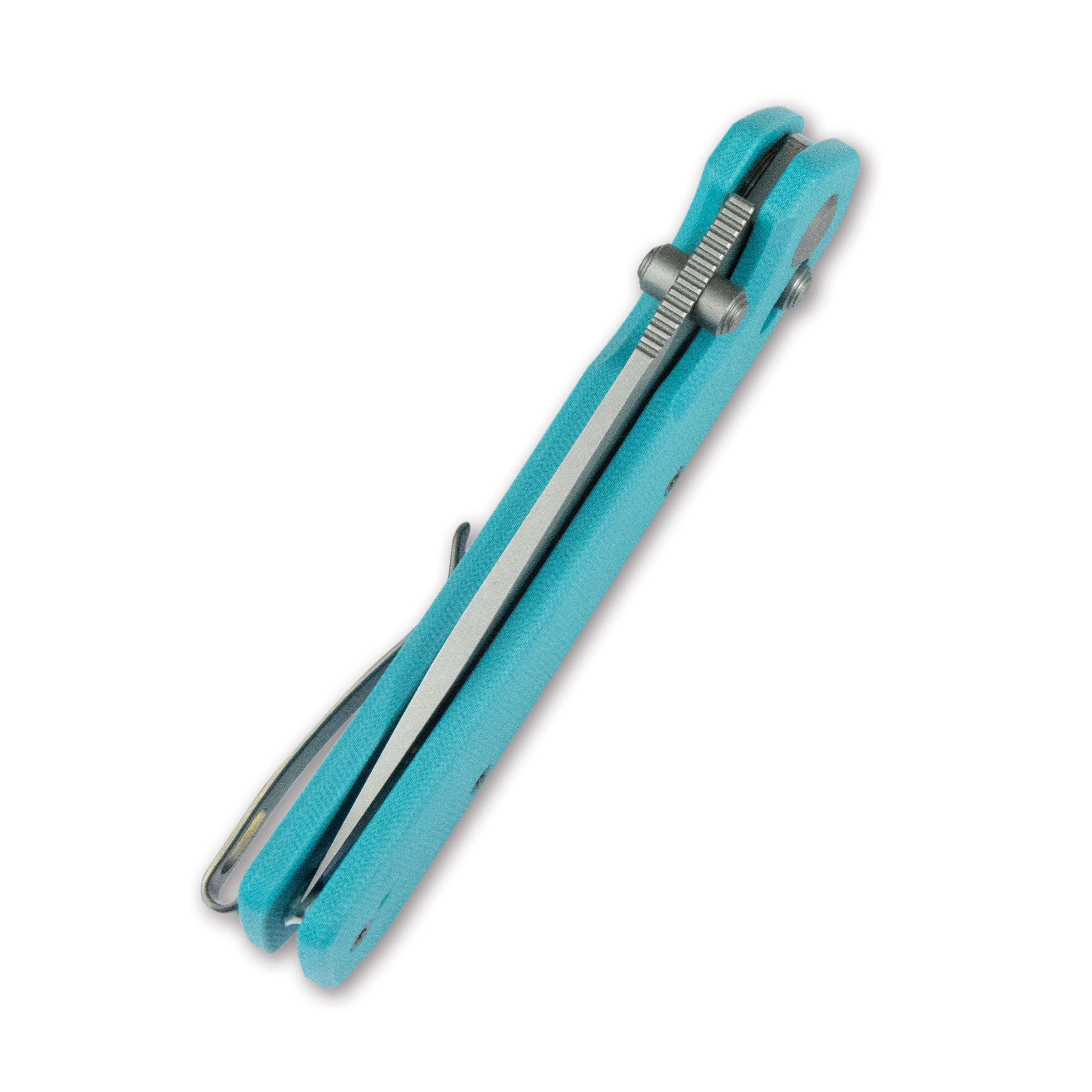 ( Pre-order ) GEO Knife Blaze Crossbar lock Folding Knife Tiffany Blue G10 Handle 3.3" Stonewash Bohler M390 Blade GEO2503E