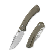 GEO Knife Strix Crossbar lock Folding Knife Bronze 6AL4V Titanium Handle 3.6" Hand-Rubbed  Satin  Stonewash Bohler M390 Blade GEO2510C