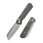 GEO Knife Noxiz Crossbar lock Folding Knife Tiger Stripe Pattern Flamed 6AL4V Titanium Handle 3.1" Stonewash Bohler M390 Blade GEO2506B