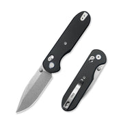 GEO Knife Ethereal Cutter Crossbar lock Folding Knife Black G10 Handle 3.0" Stonewash Bohler M390 Blade GEO2402F