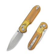 GEO Knife Ethereal Cutter Crossbar lock Folding Knife Ultem Handle 3.0" Stonewash Bohler M390 Blade GEO2402E