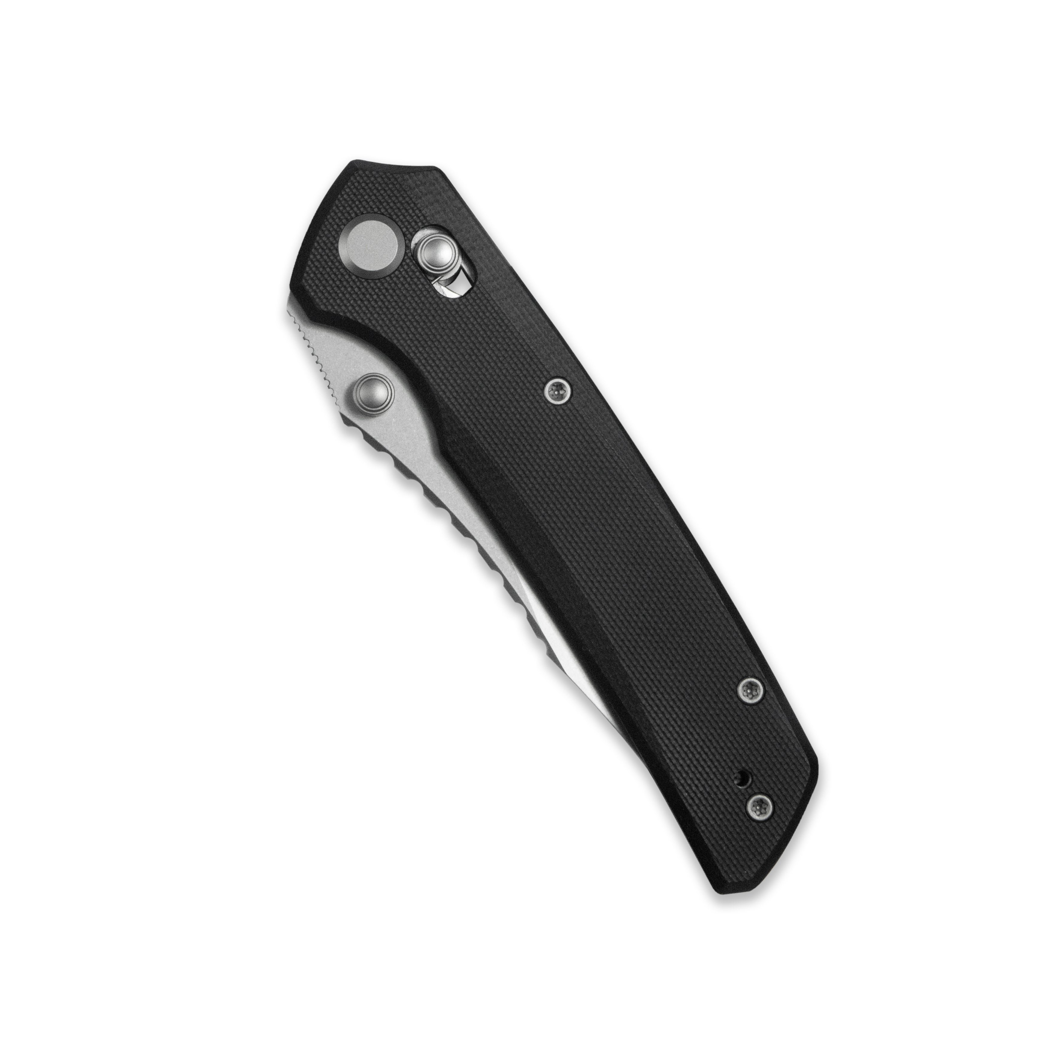 GEO Knife Cirex Crossbar lock Folding Knife Black G10 Handle 3.5" Stonewash Bohler M390 Blade GEO2601A