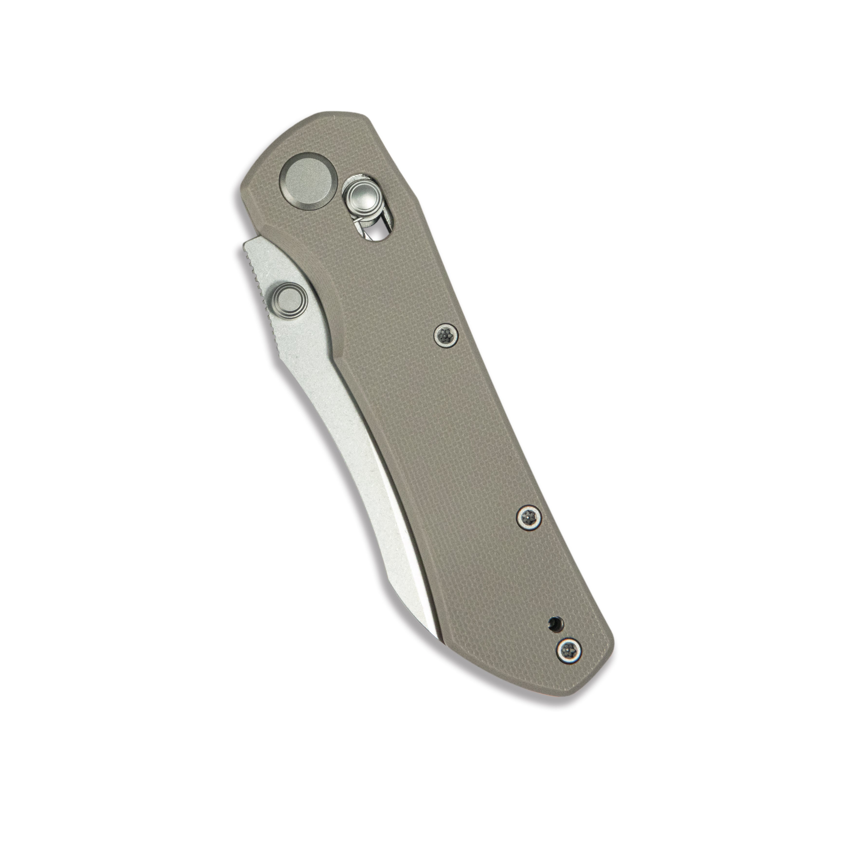 GEO Knife Komodo Crossbar lock Folding Knife Khaki G10 Handle 3.1" Stonewash Bohler M390 Blade GEO2509J