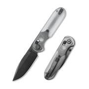 Blade HQ Exclusives SKU : GEO Knife Ethereal Cutter Crossbar lock Folding Knife Clean Acrylic Handle 3.0" Black DLC CPM S90V Blade GEO2402P