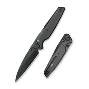 GEO Knife FANTASM Crossbar lock Folding Knife Black  6AL4V Titanium Handle 3.9" Black DLC Bohler M390 Blade GEO2505C