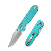GEO Knife Ethereal Cutter Crossbar lock Folding Knife Tiffany Blue G10 Handle 3.0" Stonewash Bohler M390 Blade GEO2401G