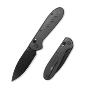 GEO Knife Frost Crossbar lock Folding Knife Black DLC 6AL4V Titanium Handle 3.4" Black DLC Bohler M390 Blade GEO2501B