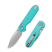 GEO Knife Ethereal Cutter Crossbar lock Folding Knife Tiffany Blue G10 Handle 3.0" Stonewash Bohler M390 Blade GEO2402G