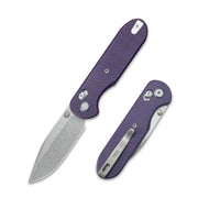 GEO Knife Ethereal Cutter Crossbar lock Folding Knife Purple G10 Handle 3.0" Stonewash Bohler M390 Blade GEO2402L