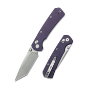 GEO Knife Blaze Crossbar lock Folding Knife Purple G10 Handle 3.3" Stonewash Bohler M390 Blade GEO2503F