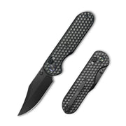 GEO Knife Ethereal Cutter Crossbar lock Folding Knife Black 6AL4V Titanium Handle 3.0" Black DLC Bohler M390 Blade GEO2401D